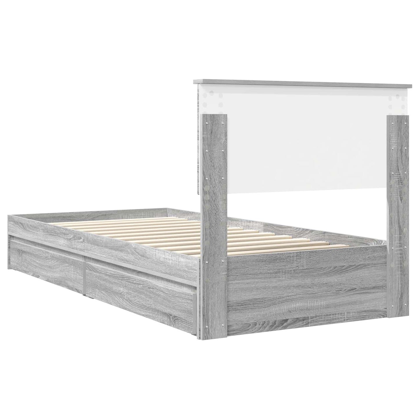 Storage Bed with Drawer Grey Sonoma 90 x 190 cm Engineered Wood