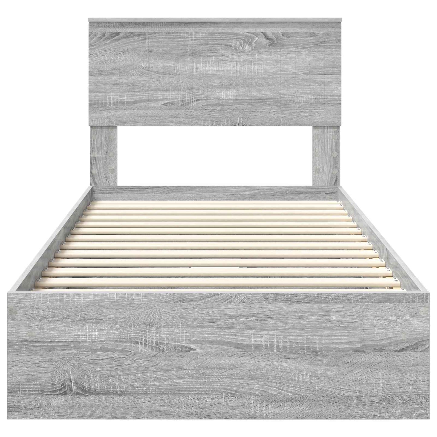 Storage Bed with Drawer Grey Sonoma 90 x 190 cm Engineered Wood