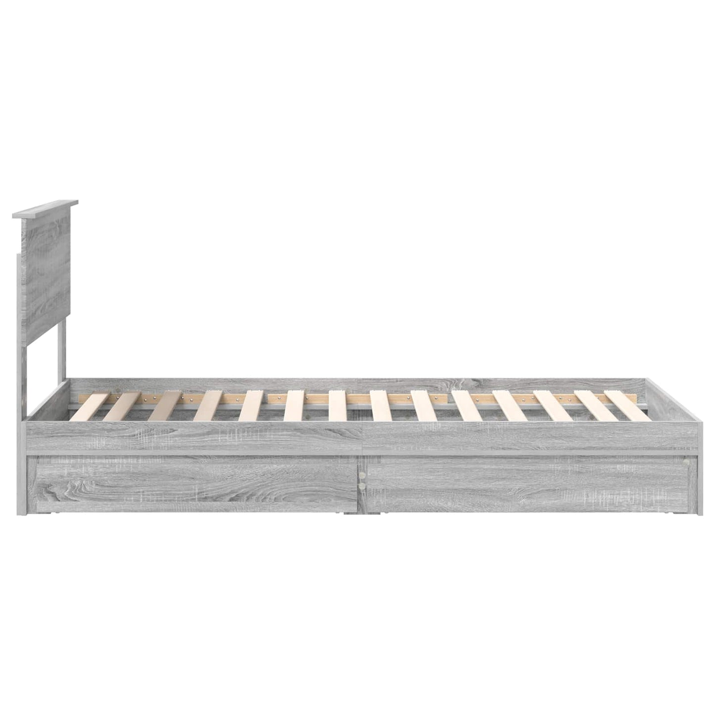 Storage Bed with Drawer Grey Sonoma 90 x 190 cm Engineered Wood