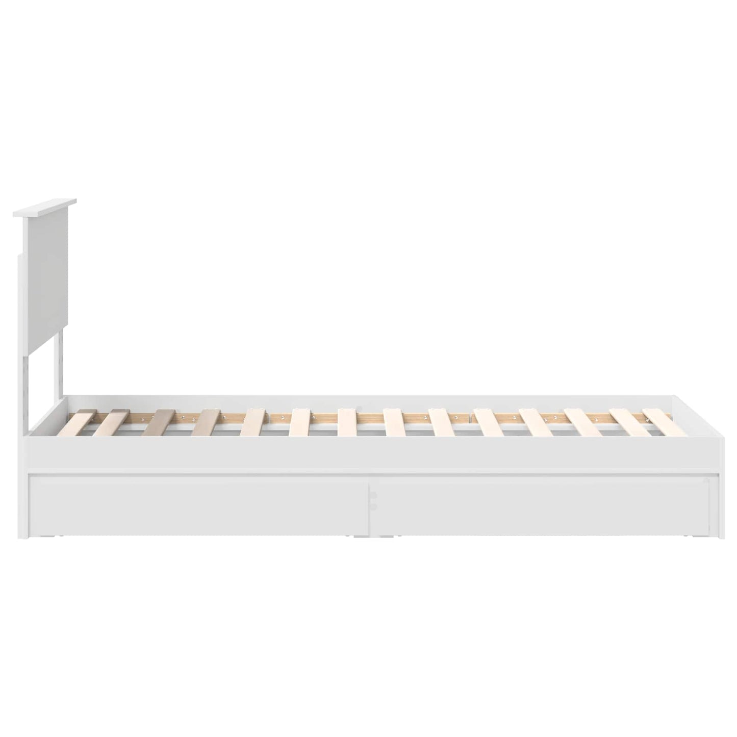 Storage Bed with Headboard White 75 x 190 cm Engineered Wood