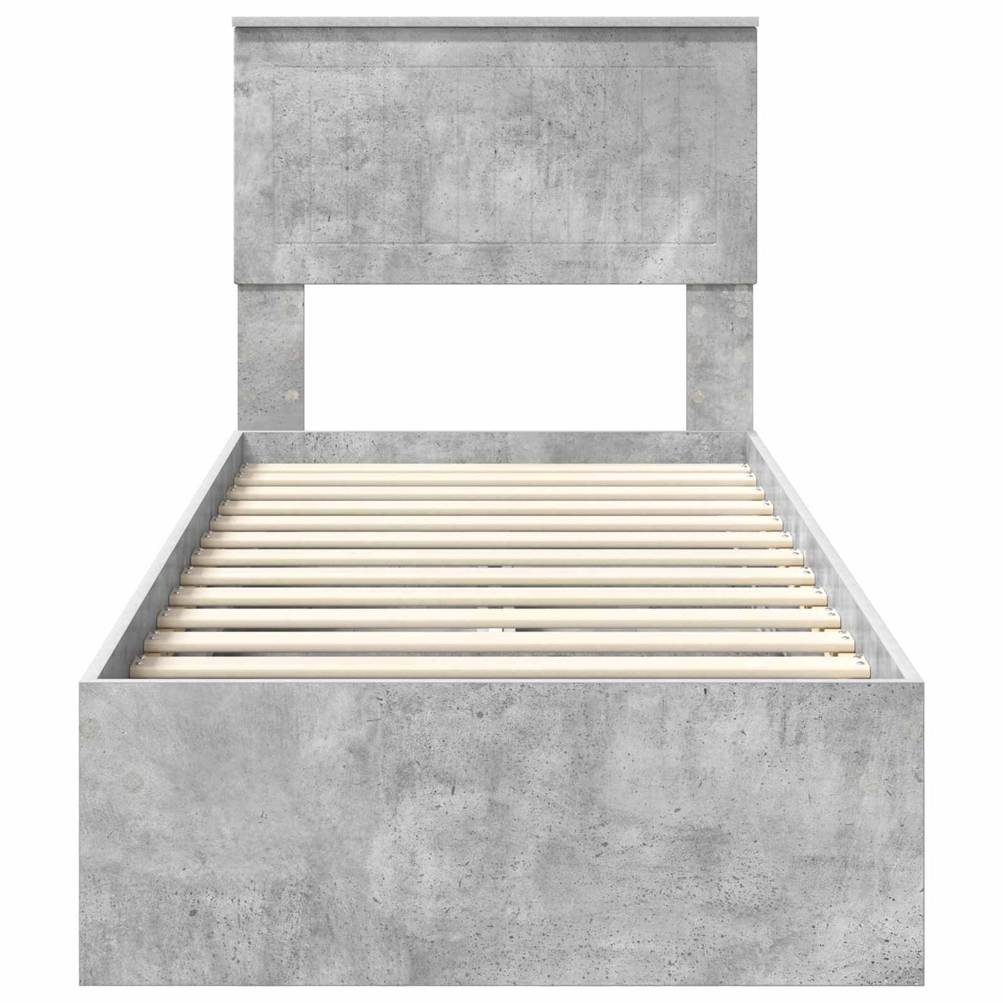 Storage Bed Concrete Grey 75 x 190 cm Engineered Wood
