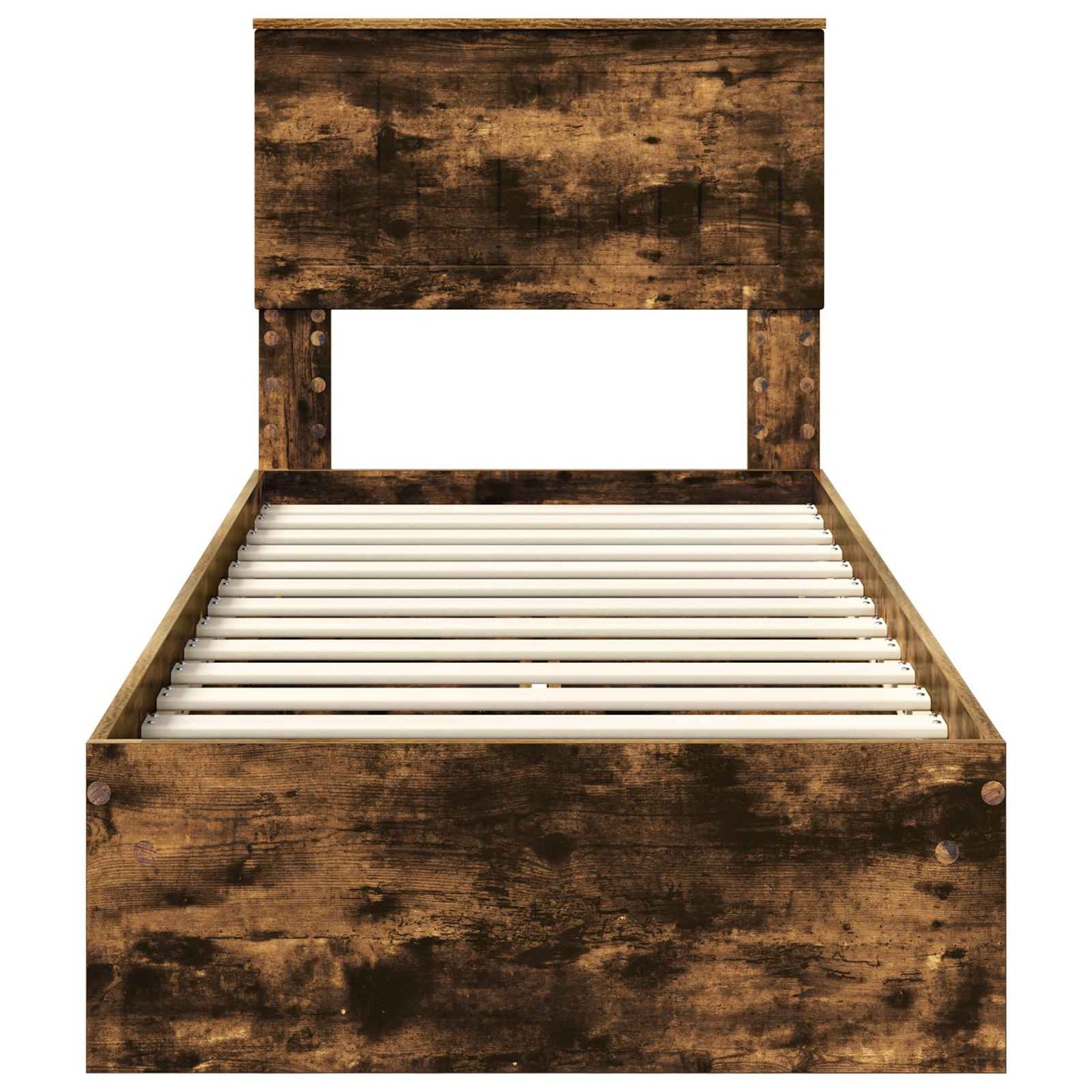 Storage Bed with Drawer Smoked Oak 75 x 190 cm Engineered Wood