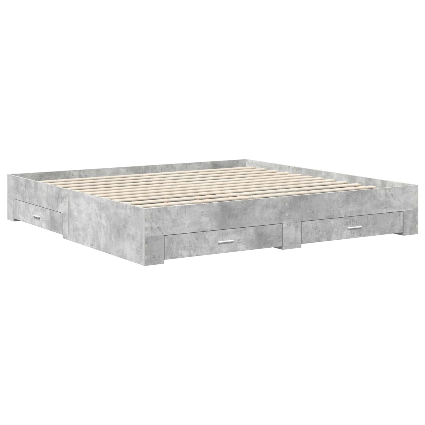 Bed Frame Concrete Grey 200 x 200 cm Engineered Wood