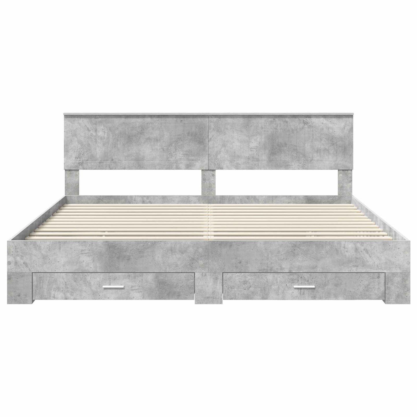Bed Frame Concrete Grey 200 x 200 cm Engineered Wood