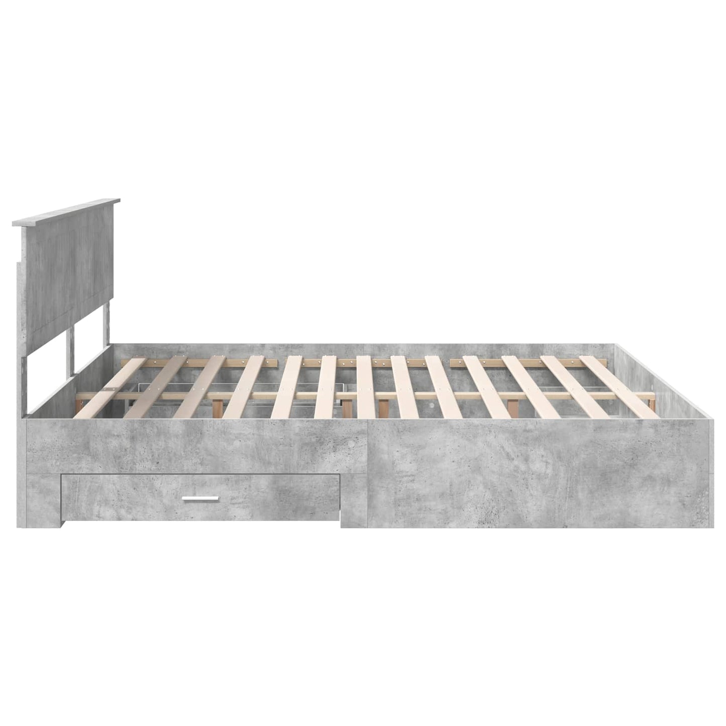Bed Frame Concrete Grey 200 x 200 cm Engineered Wood