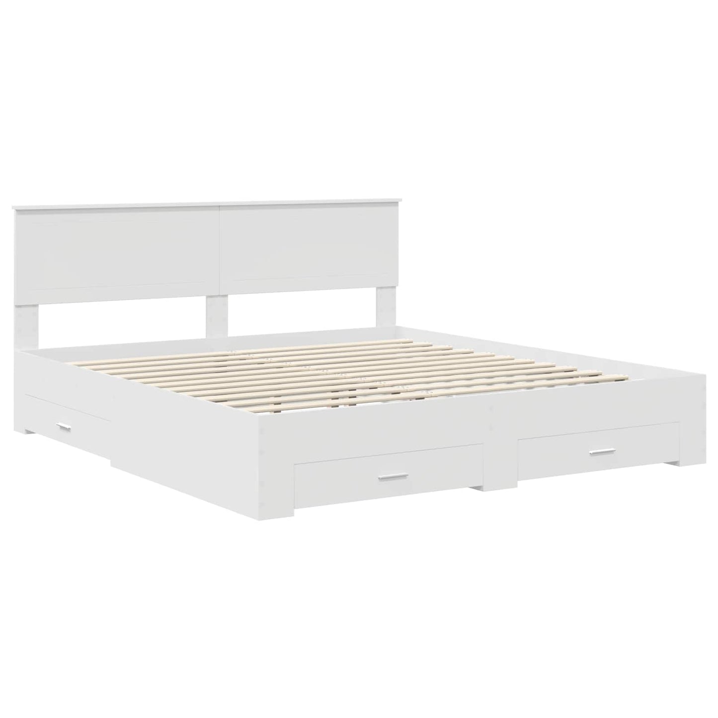Bed Frame with Headboard White 180 x 200 cm Engineered Wood