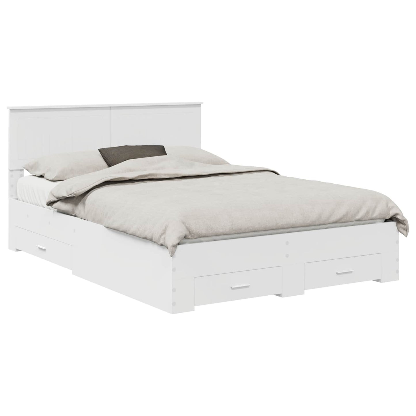 Bed Frame with Headboard White 140 x 200 cm Engineered Wood
