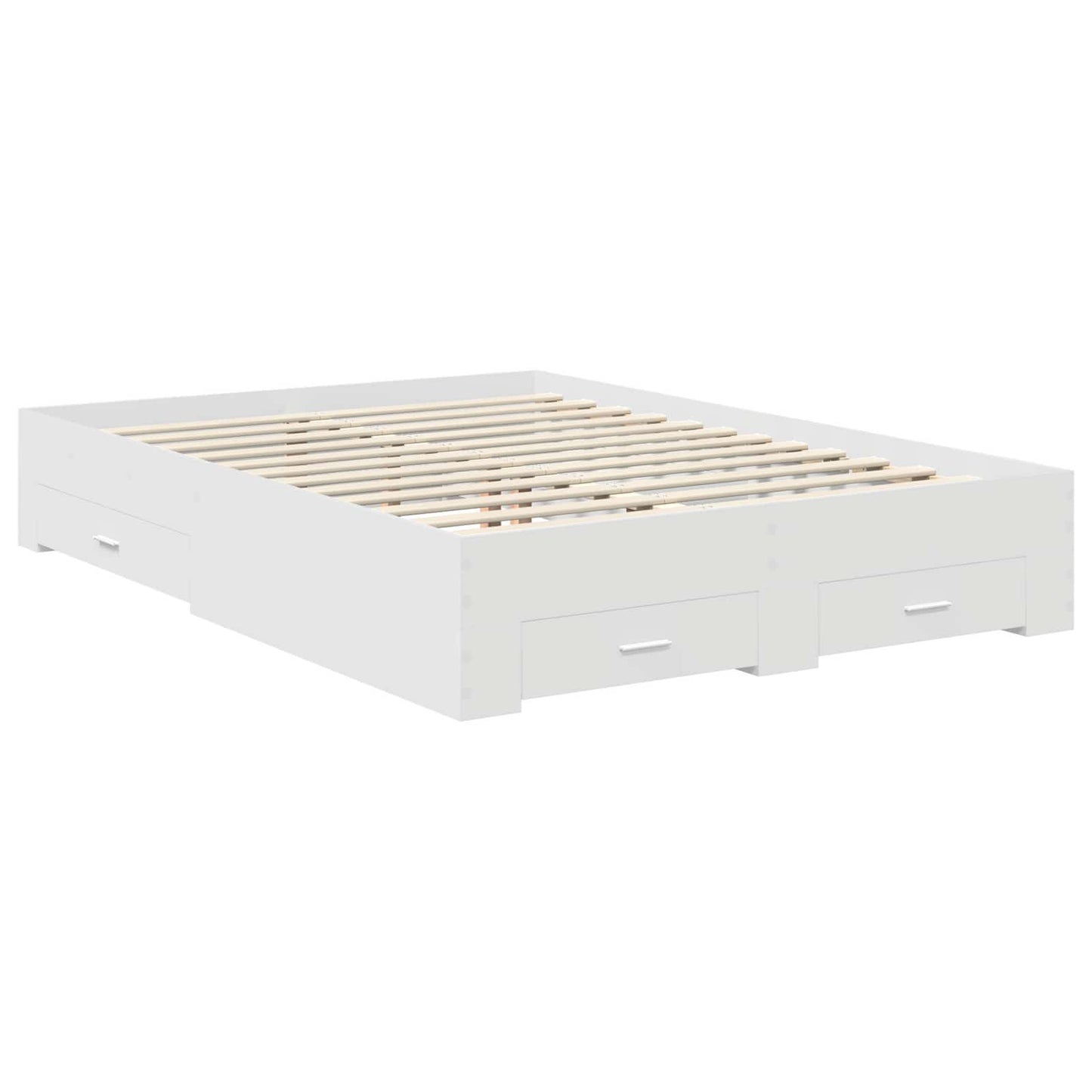 Bed Frame with Headboard White 140 x 200 cm Engineered Wood