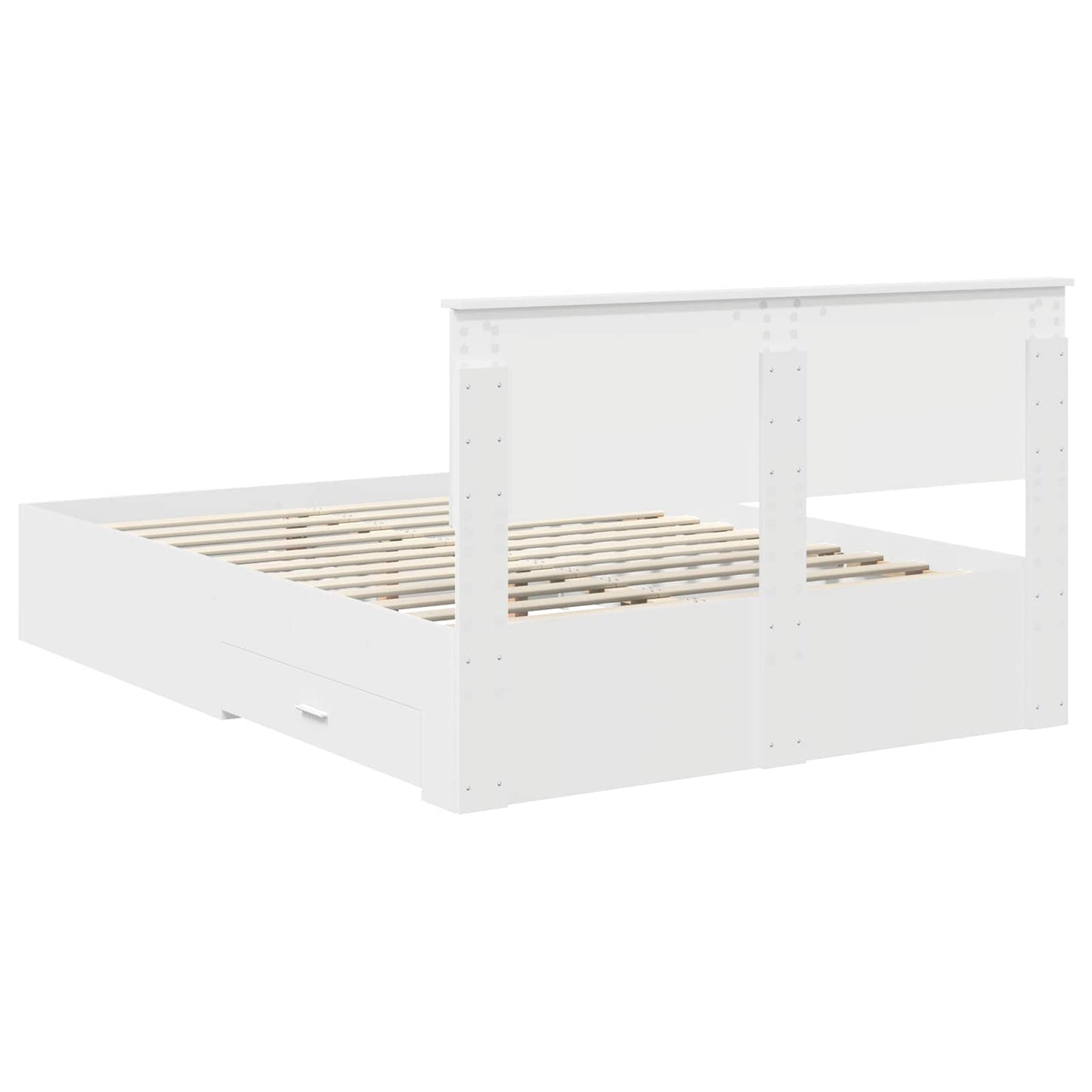 Bed Frame with Headboard White 140 x 200 cm Engineered Wood
