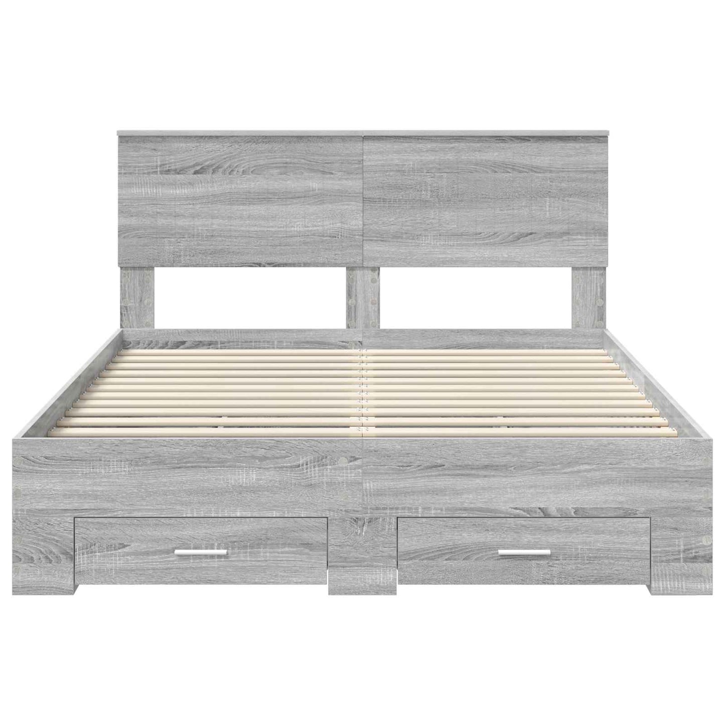 Bed Frame with Drawer Grey Sonoma 140 x 200 cm Engineered Wood