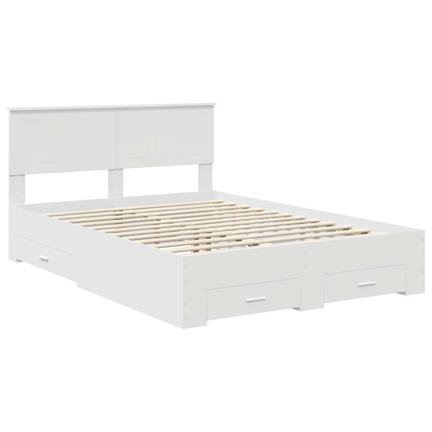 Bed Frame with Headboard White 140 x 190 cm Engineered Wood