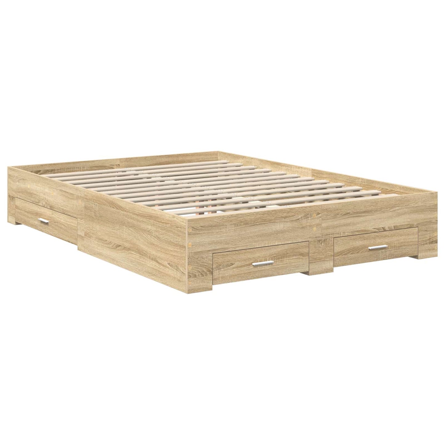 Bed Frame with Drawer Sonoma Oak 140 x 190 cm Engineered Wood