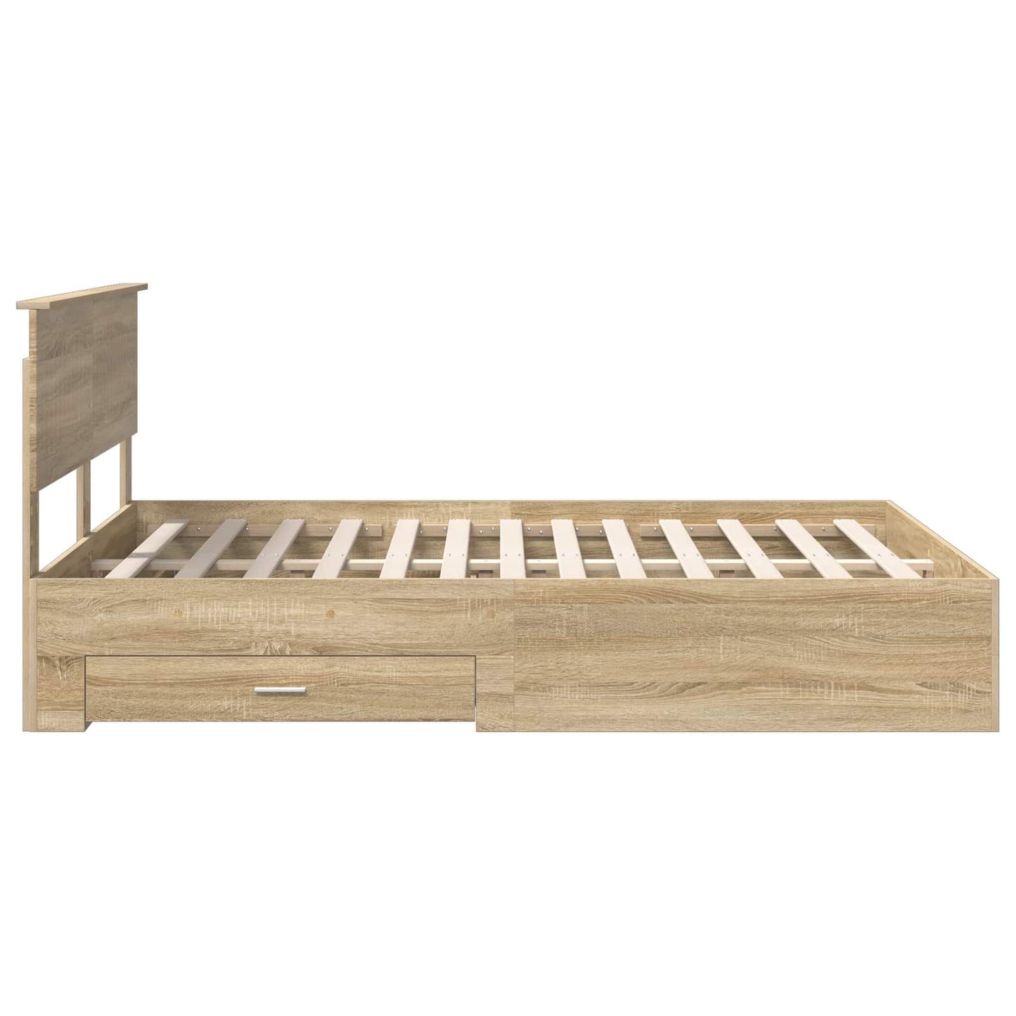 Bed Frame with Drawer Sonoma Oak 135 x 190 cm Engineered Wood