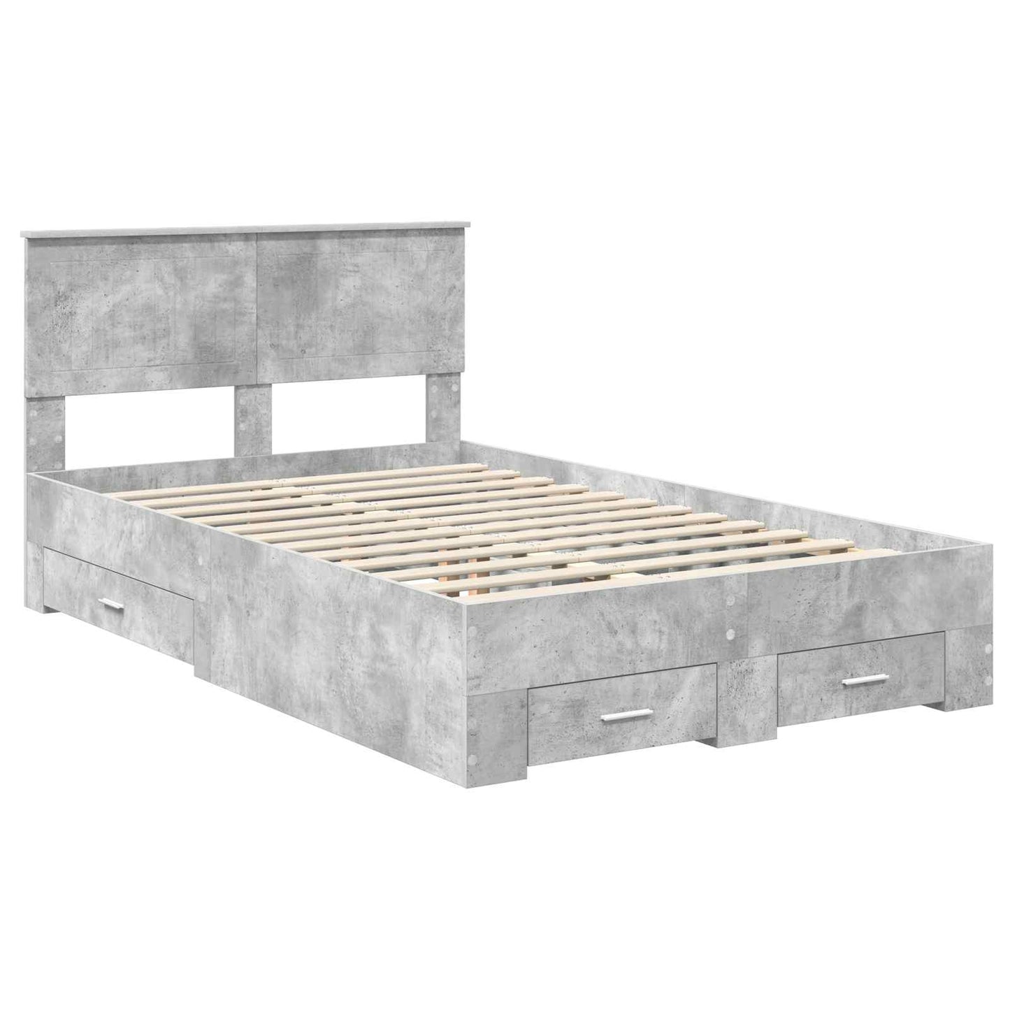 Bed Frame Concrete Grey 120 x 200 cm Engineered Wood