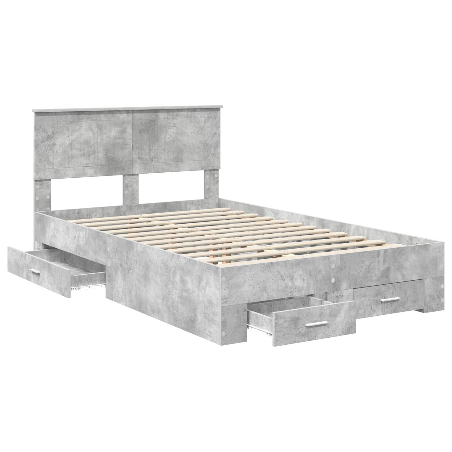 Bed Frame Concrete Grey 120 x 200 cm Engineered Wood