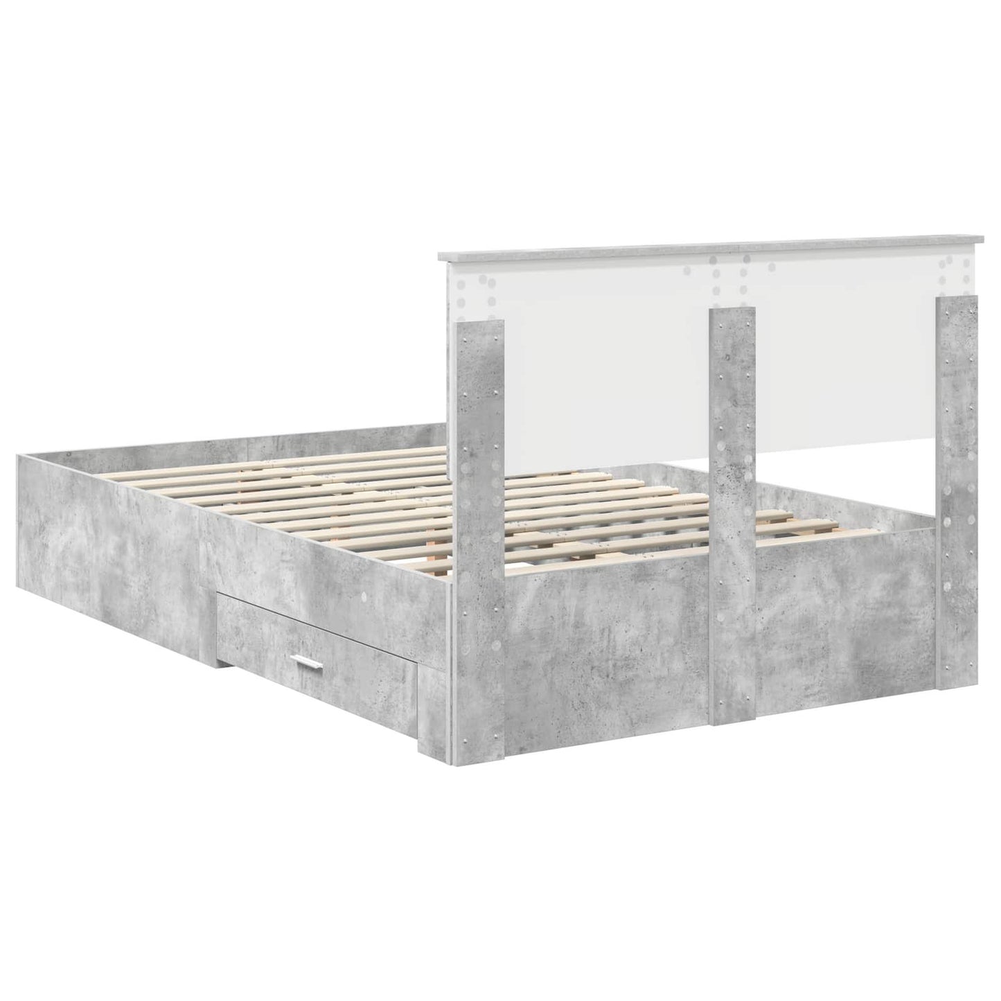 Bed Frame Concrete Grey 120 x 200 cm Engineered Wood
