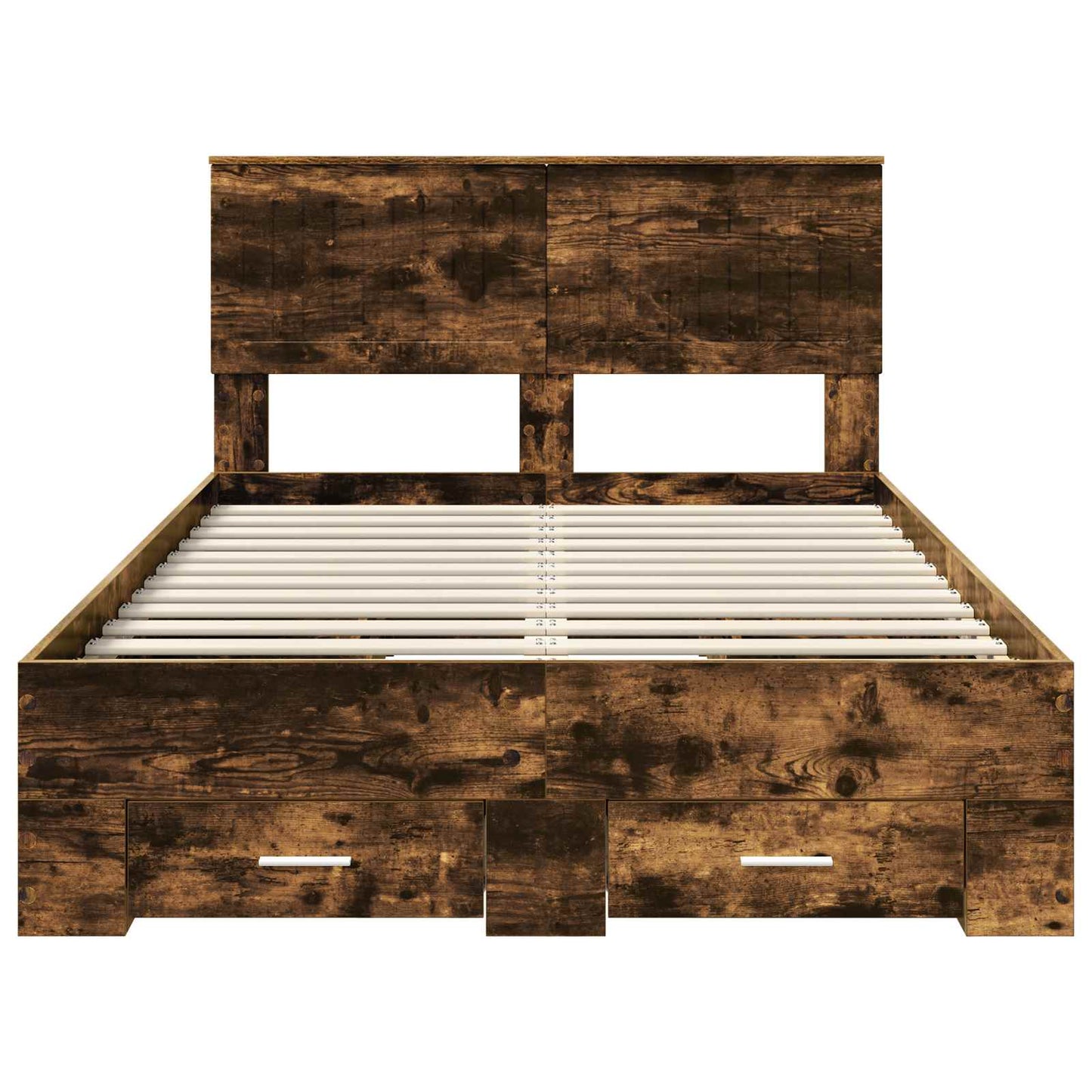 Bed Frame with Drawer Smoked Oak 120 x 200 cm Engineered Wood