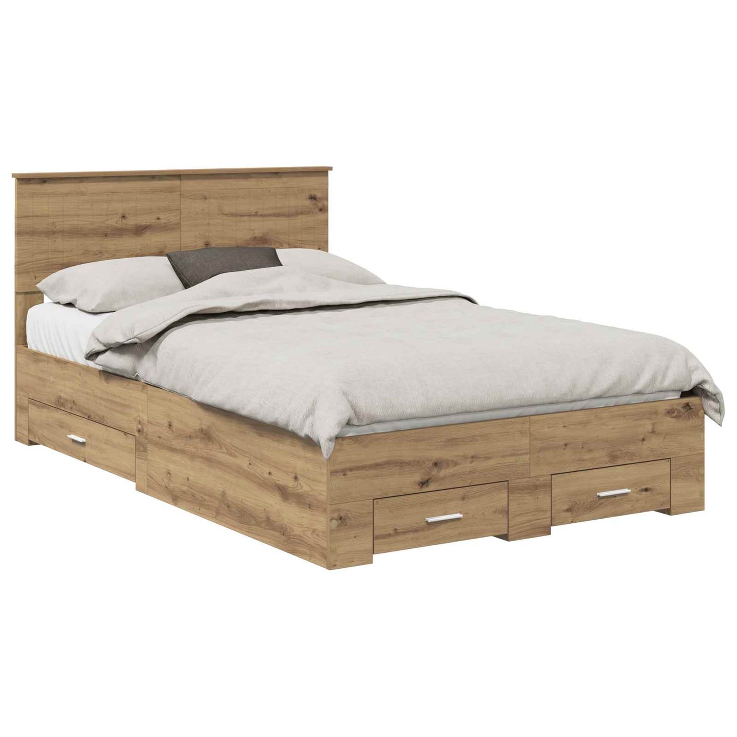 Bed Frame with Drawer Artisan Oak 120 x 190 cm Engineered Wood