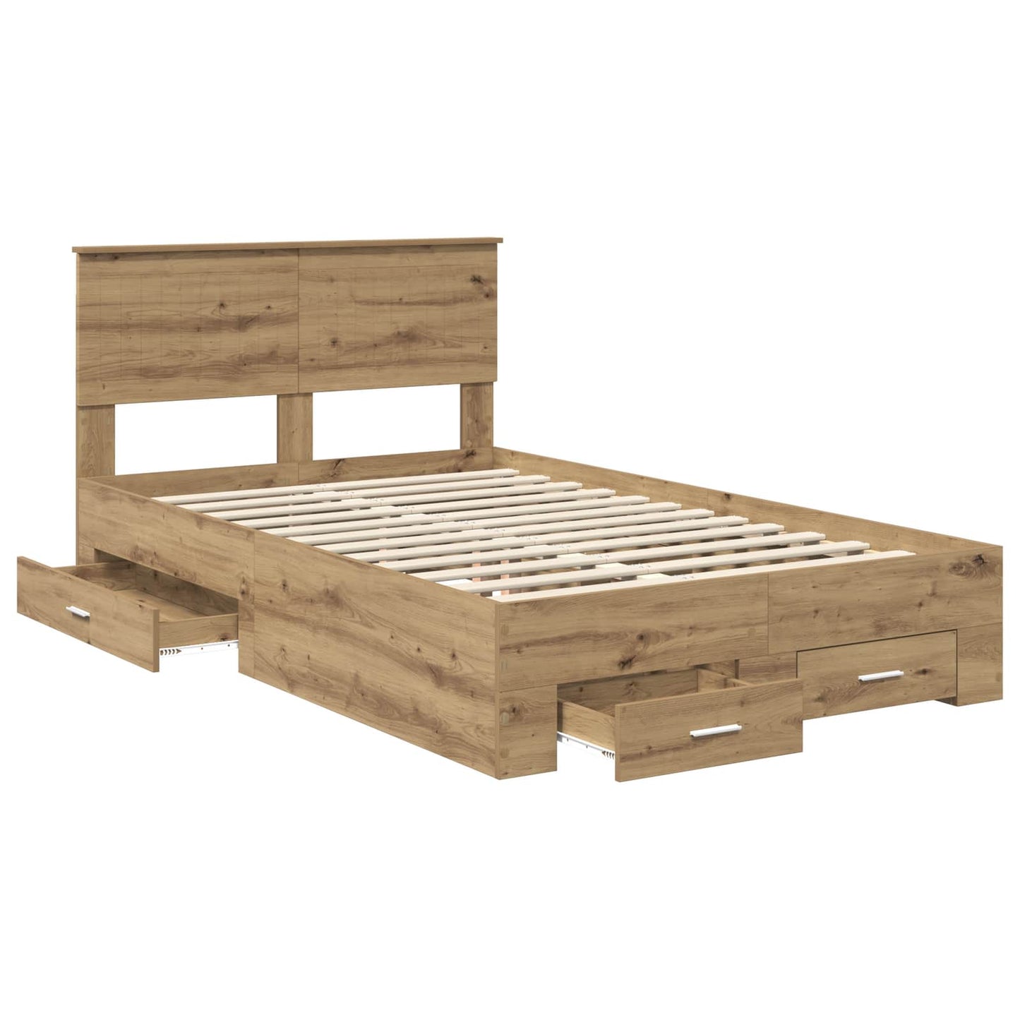 Bed Frame with Drawer Artisan Oak 120 x 190 cm Engineered Wood