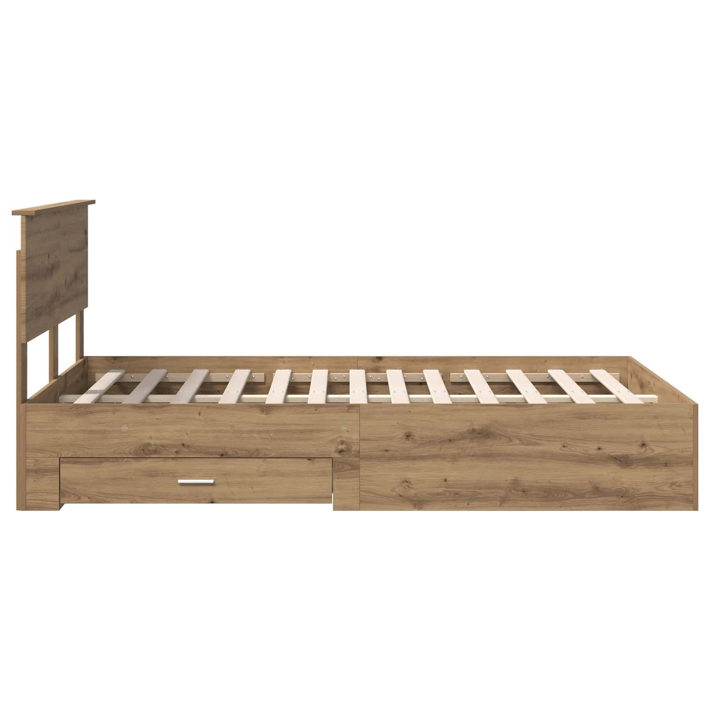 Bed Frame with Drawer Artisan Oak 120 x 190 cm Engineered Wood