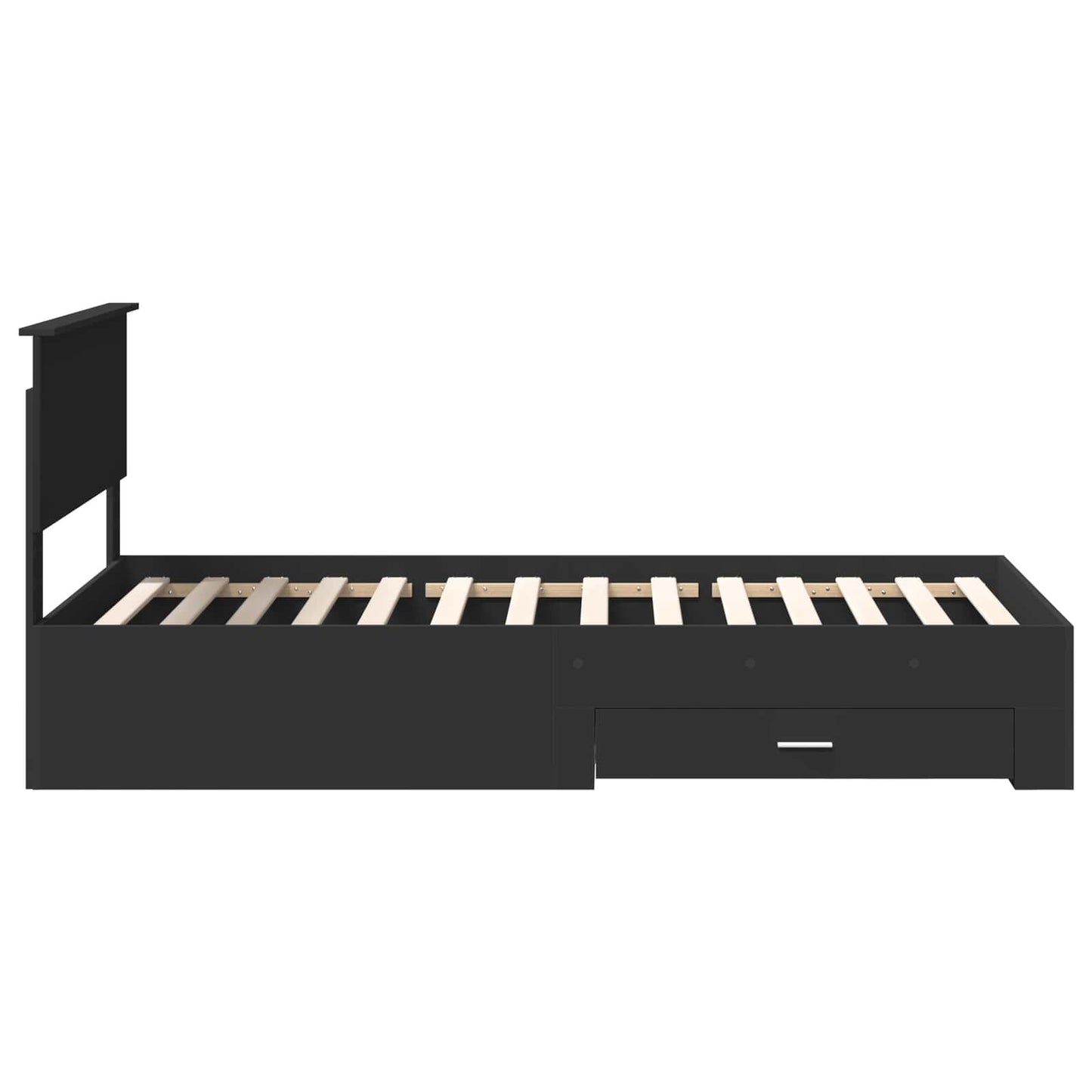 Bed Frame Black and Silver 100 x 200 cm Engineered Wood
