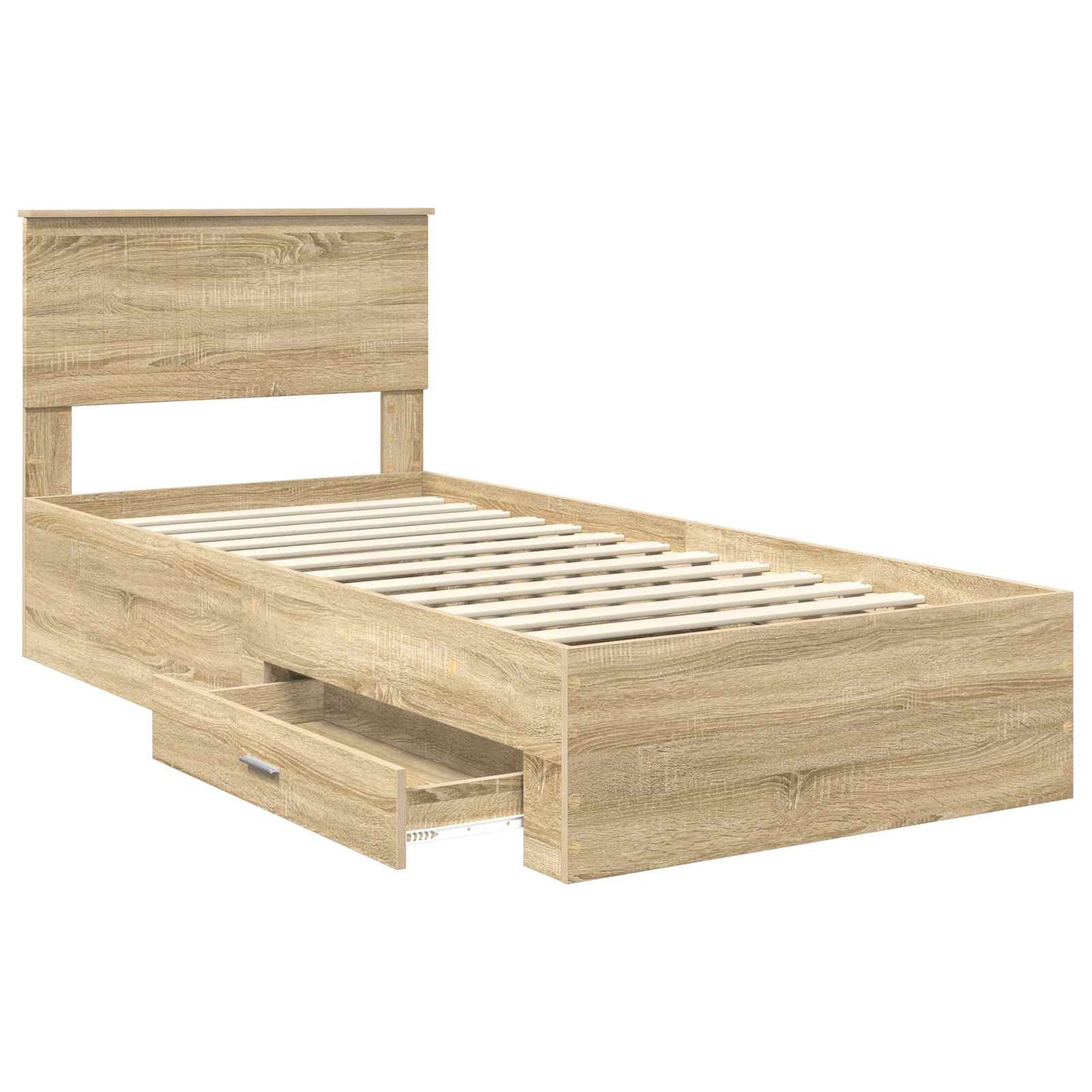 Bed Frame with Headboard Sonoma Oak 90 x 200 cm Engineered Wood