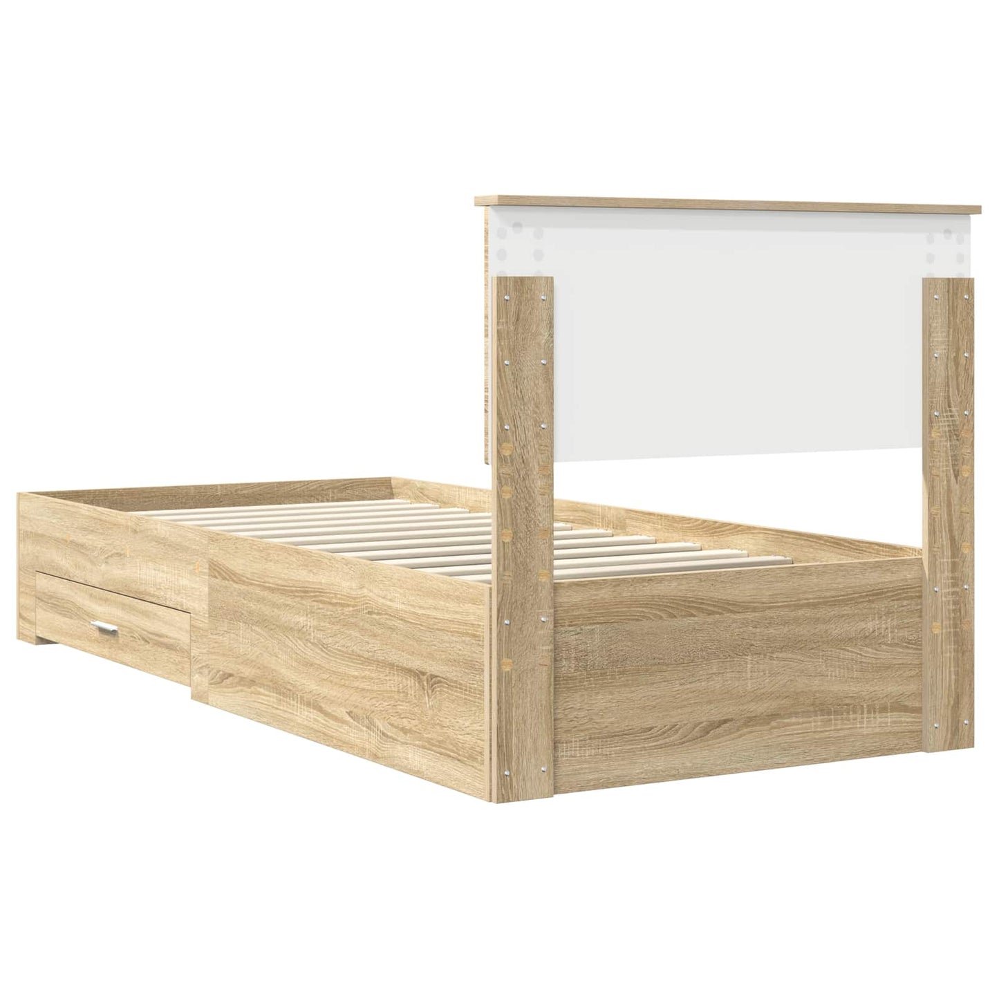 Bed Frame with Headboard Sonoma Oak 90 x 200 cm Engineered Wood