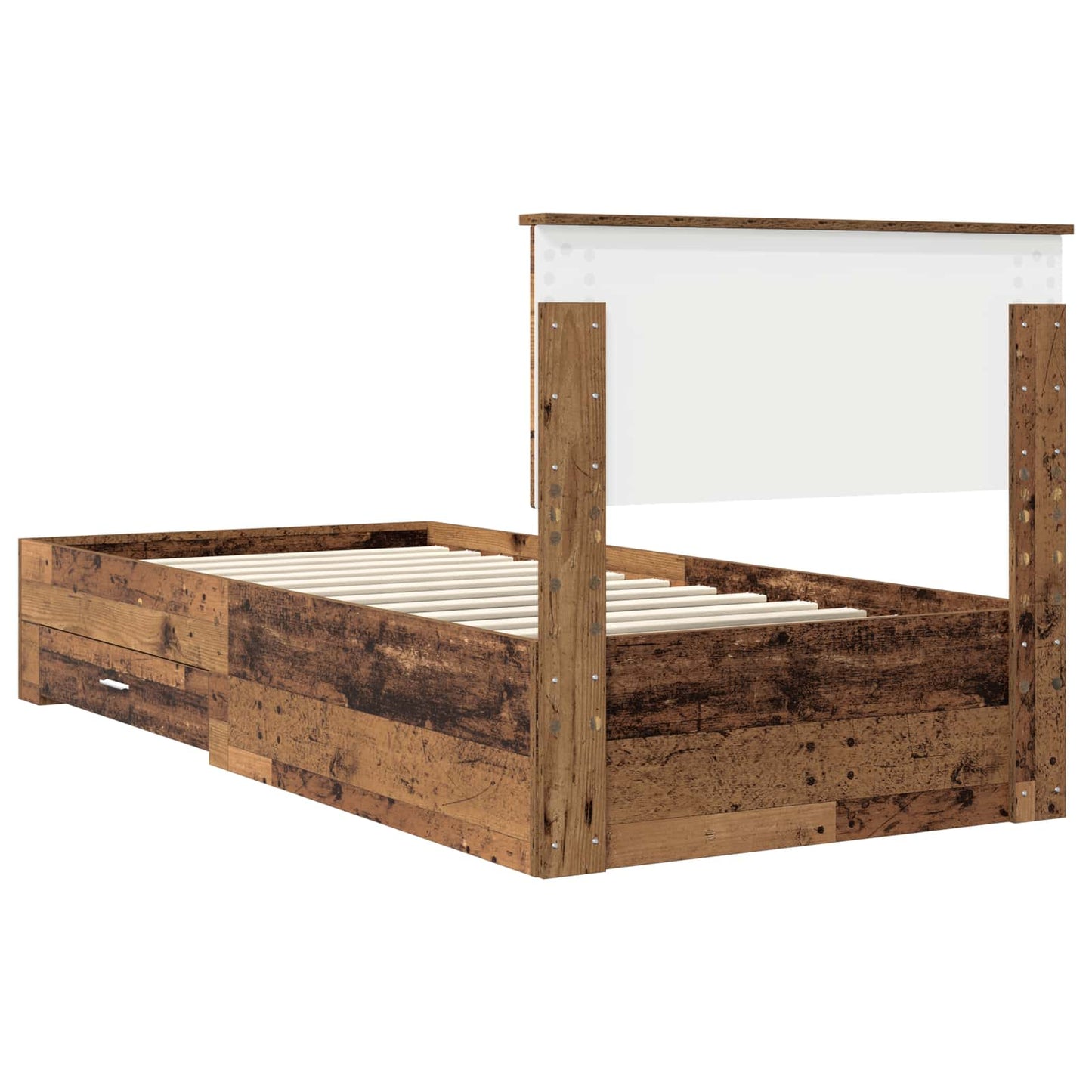 Bed Frame with Headboard Old Wood 90 x 200 cm Engineered Wood