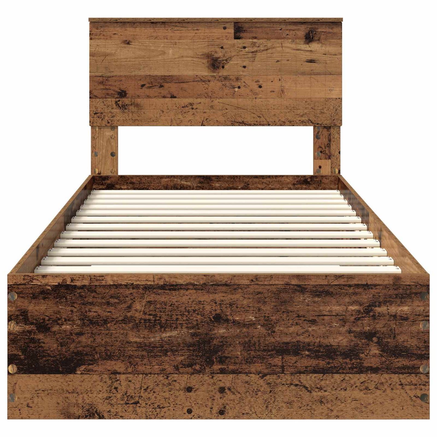 Bed Frame with Headboard Old Wood 90 x 200 cm Engineered Wood