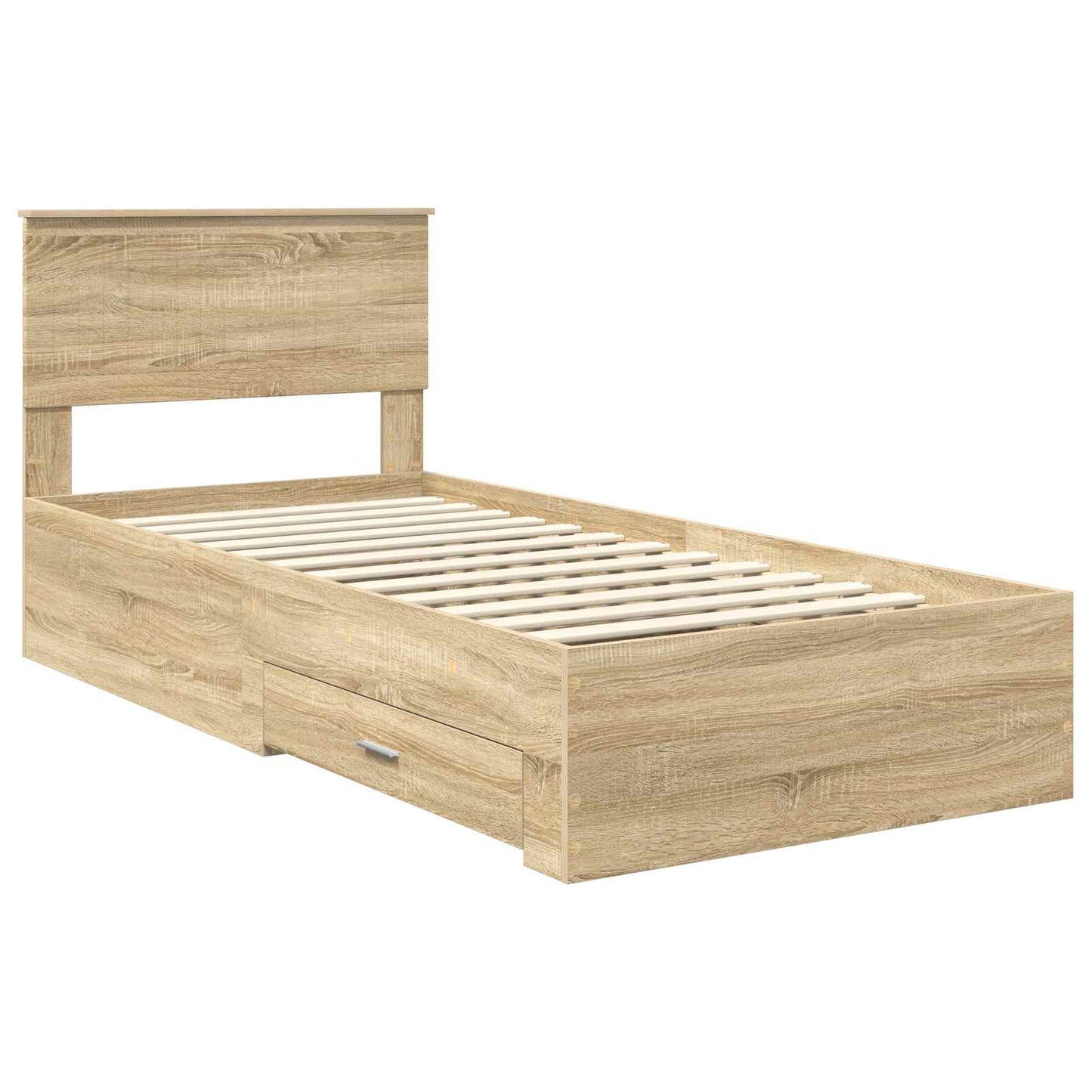 Bed Frame with Headboard Sonoma Oak 90 x 190 cm Engineered Wood