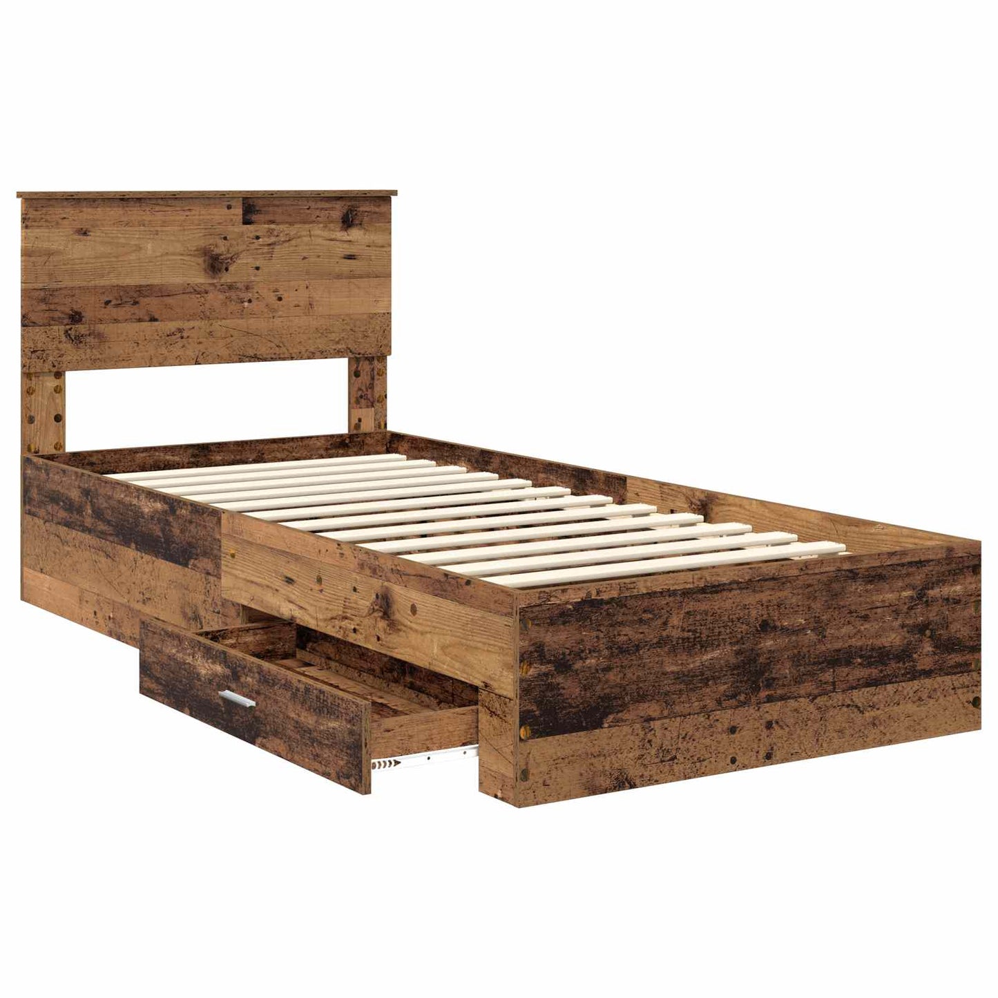 Bed Frame with Headboard Old Wood 90 x 190 cm Engineered Wood