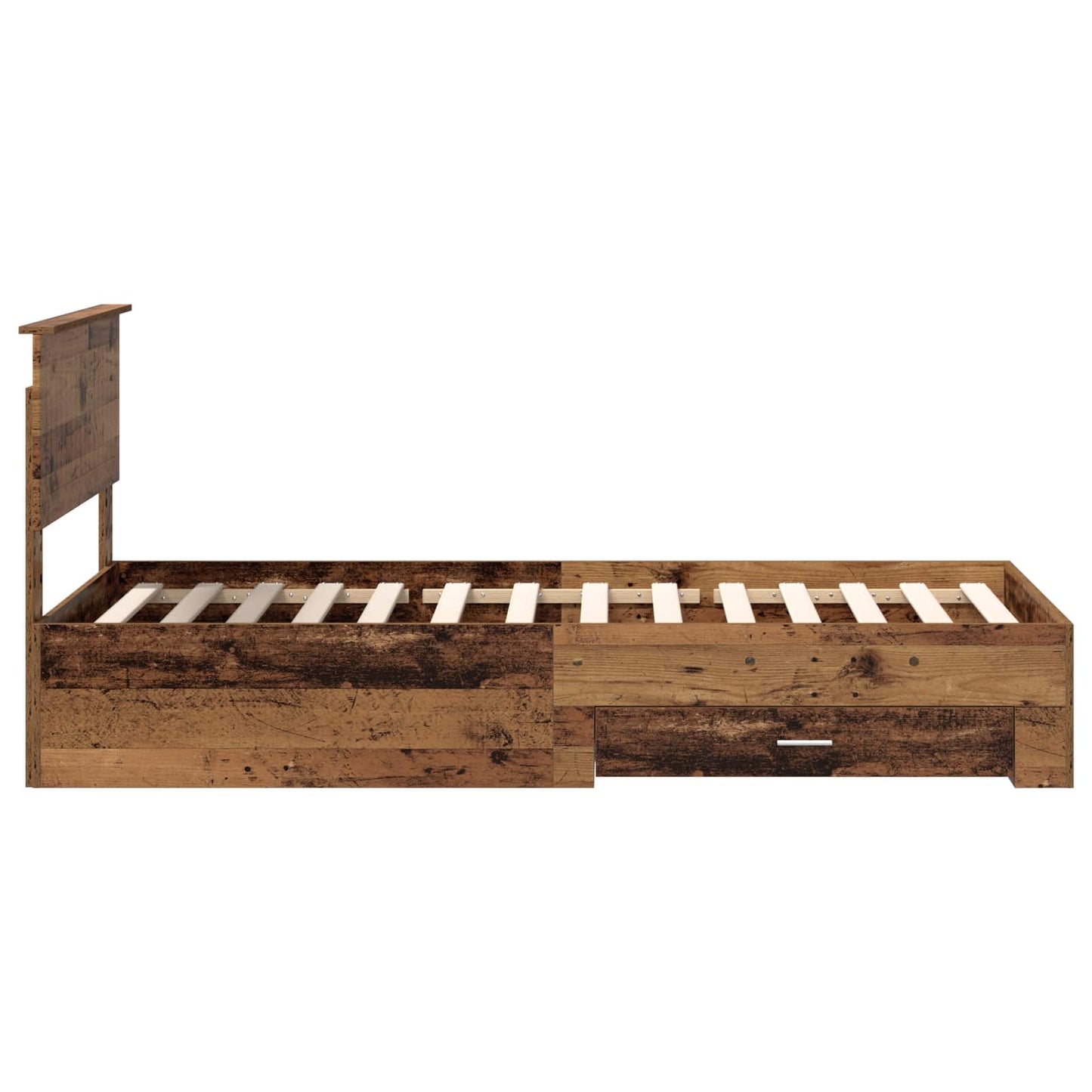 Bed Frame with Headboard Old Wood 90 x 190 cm Engineered Wood