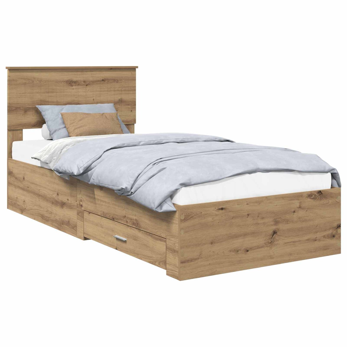 Bed Frame with Drawer Artisan Oak 90 x 190 cm Engineered Wood