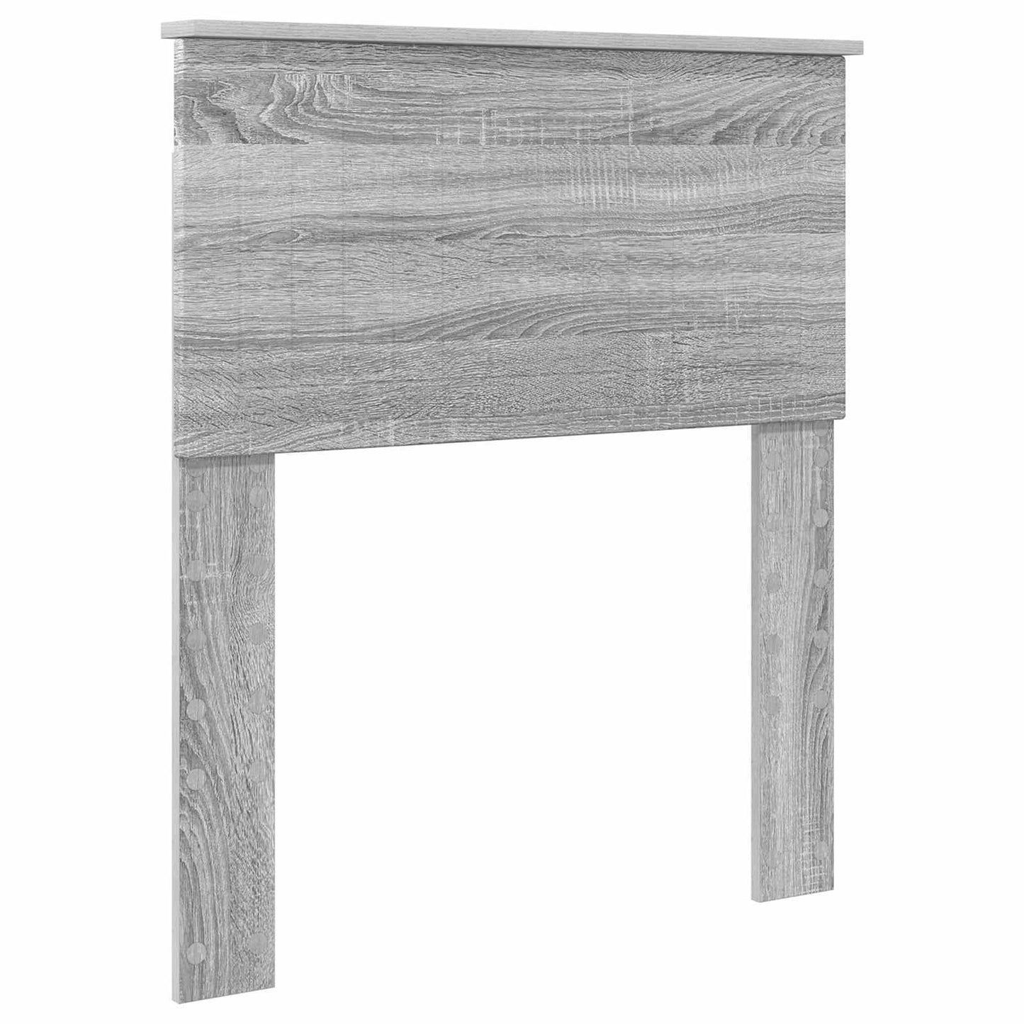 Bed Frame Grey Sonoma and Silver 75 x 190 cm Engineered Wood