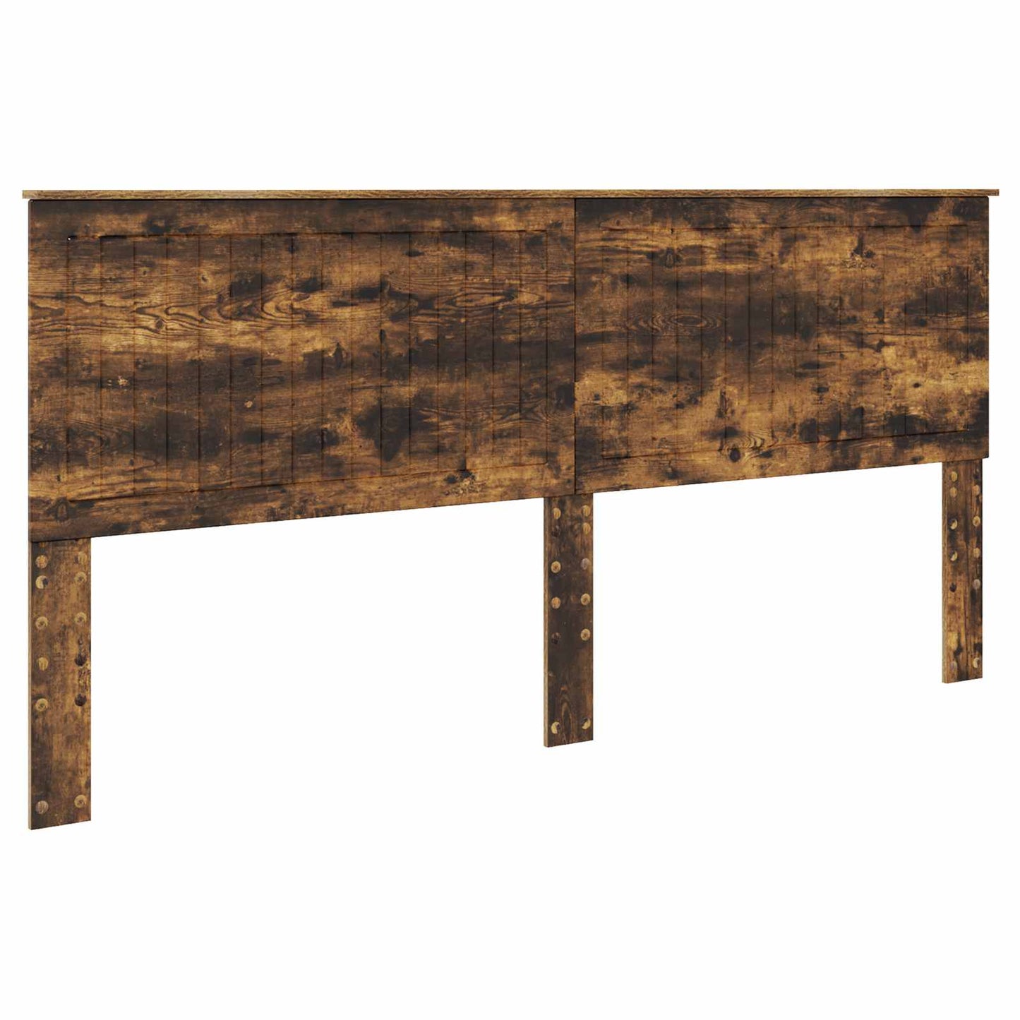 Bed Frame Smoked Oak 200 x 200 cm Solid Pine Wood