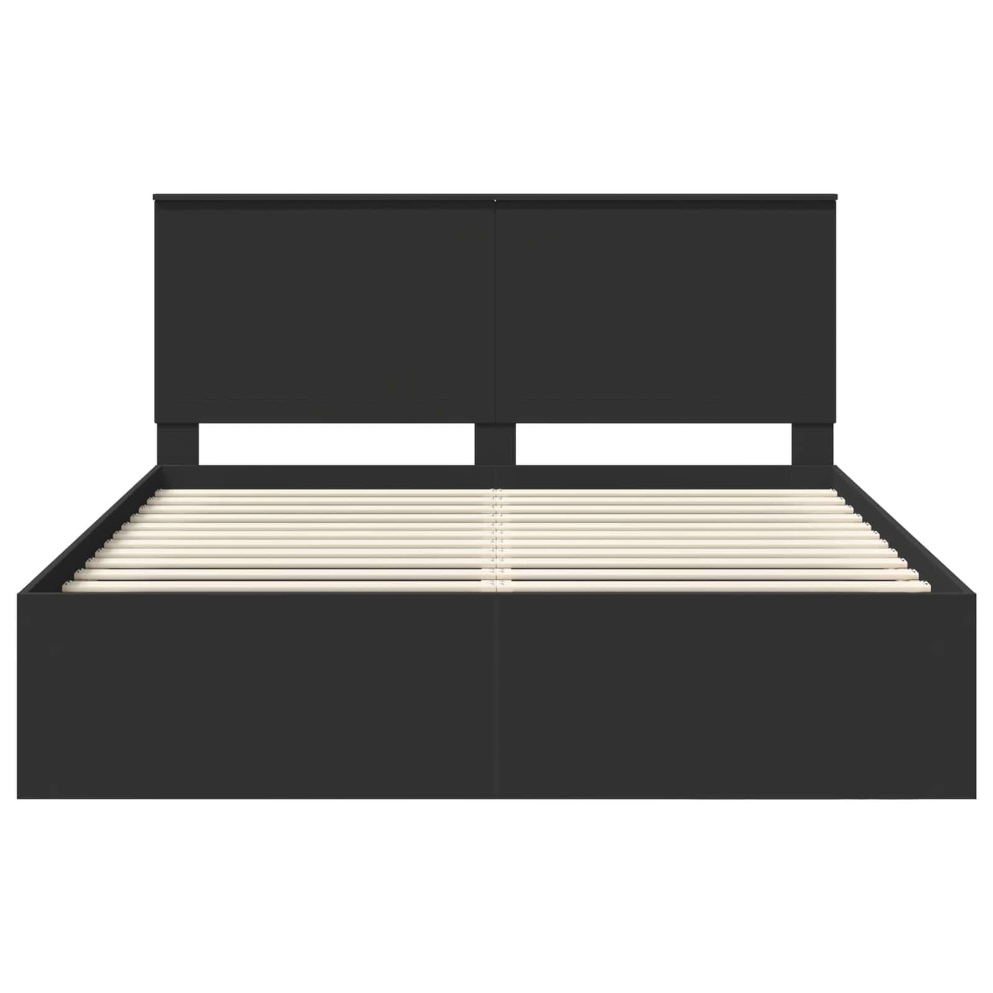 Bed Frame with Headboard Black 160 x 200 cm Solid Pine Wood
