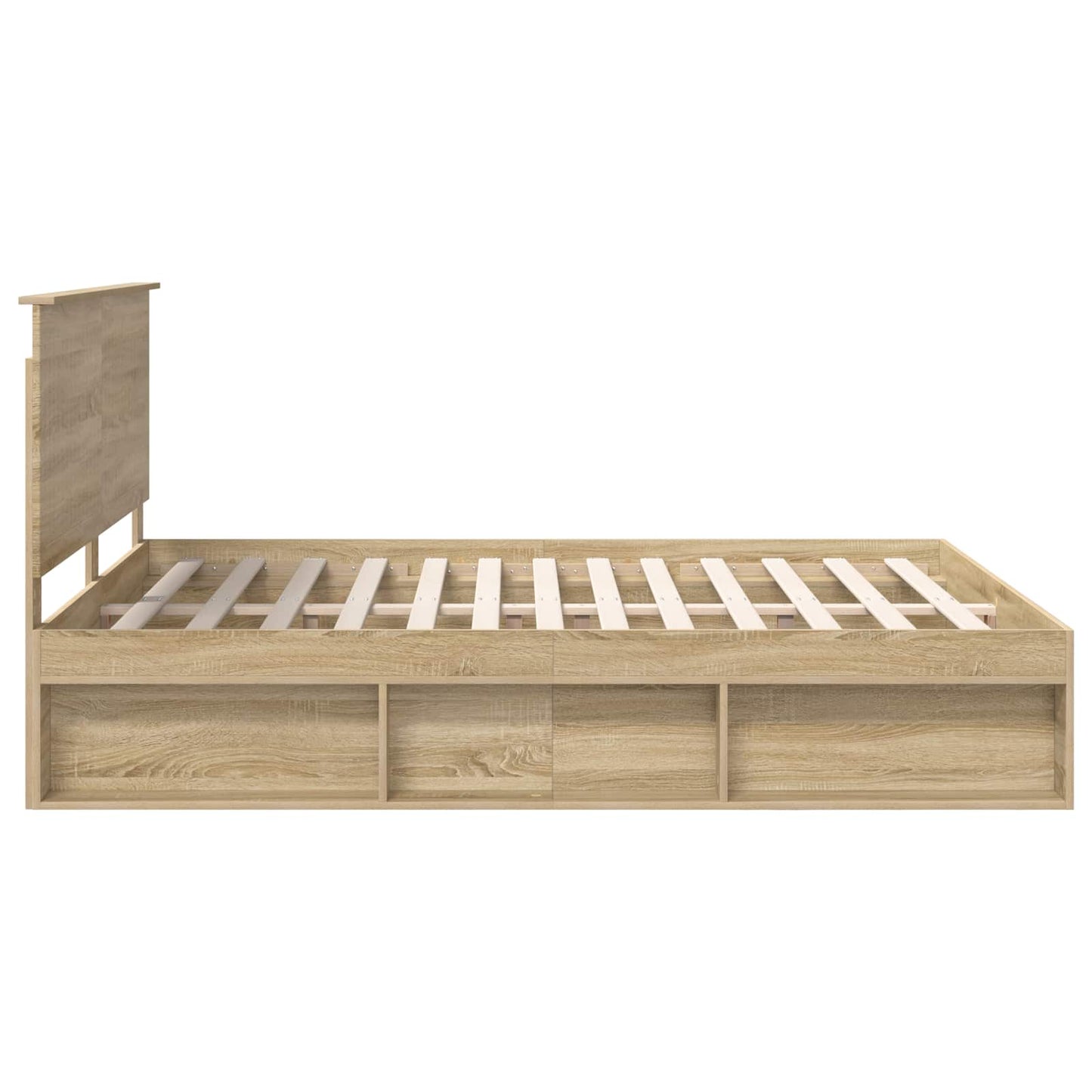 Bed Frame with Headboard Sonoma 160 x 200 cm Solid Pine Wood