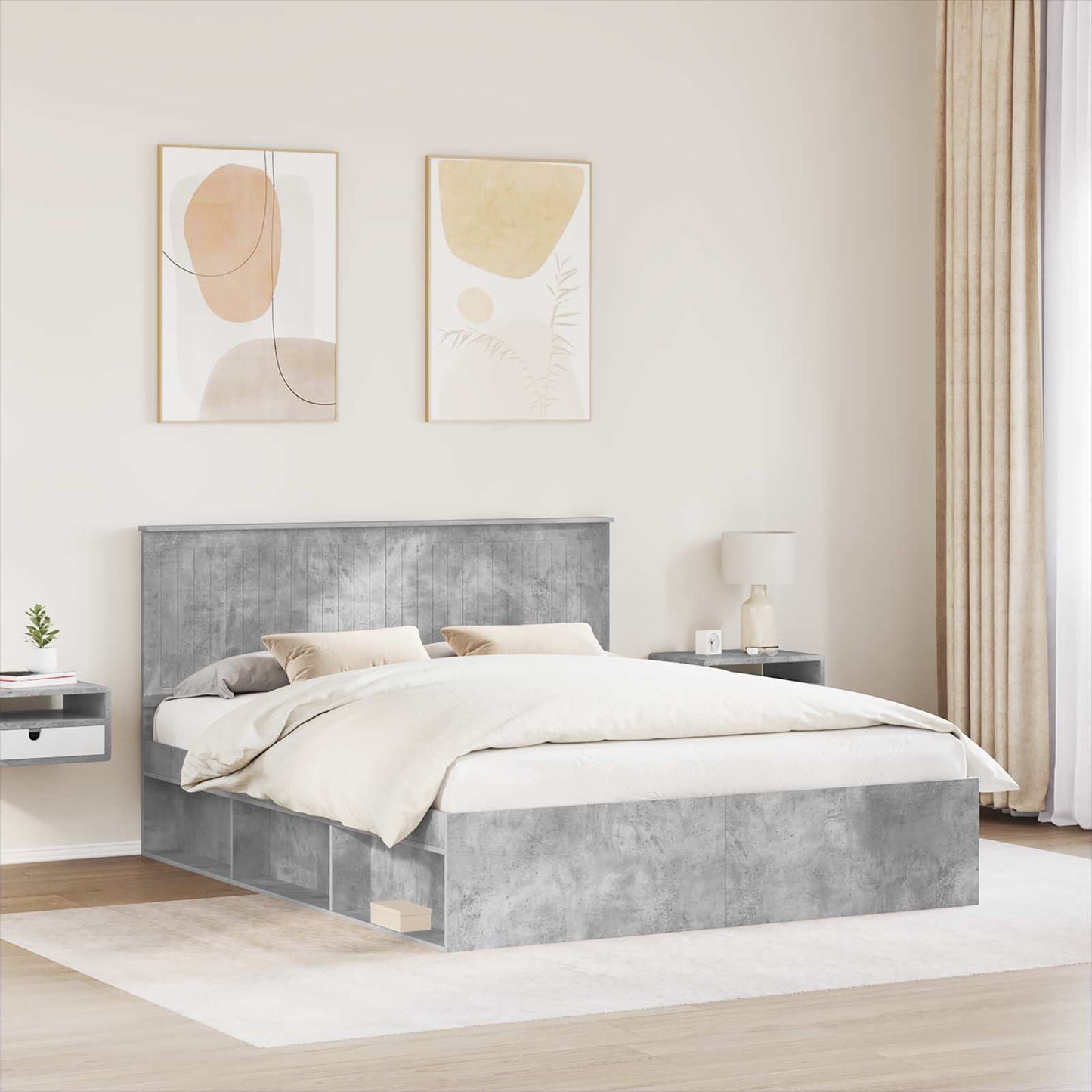 Bed Frame with Headboard Concerte 160 x 200 cm Solid Pine Wood