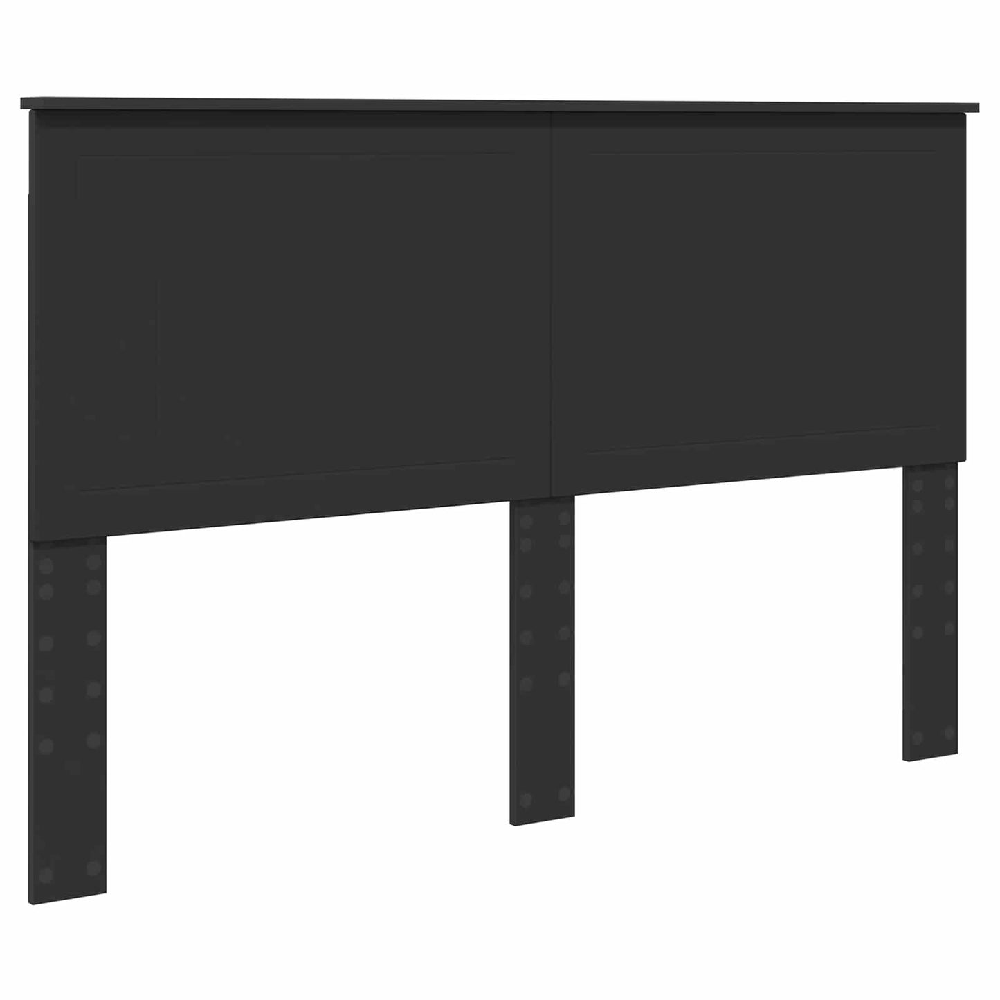 Bed Frame with Headboard Black 150 x 200 cm Solid Pine Wood