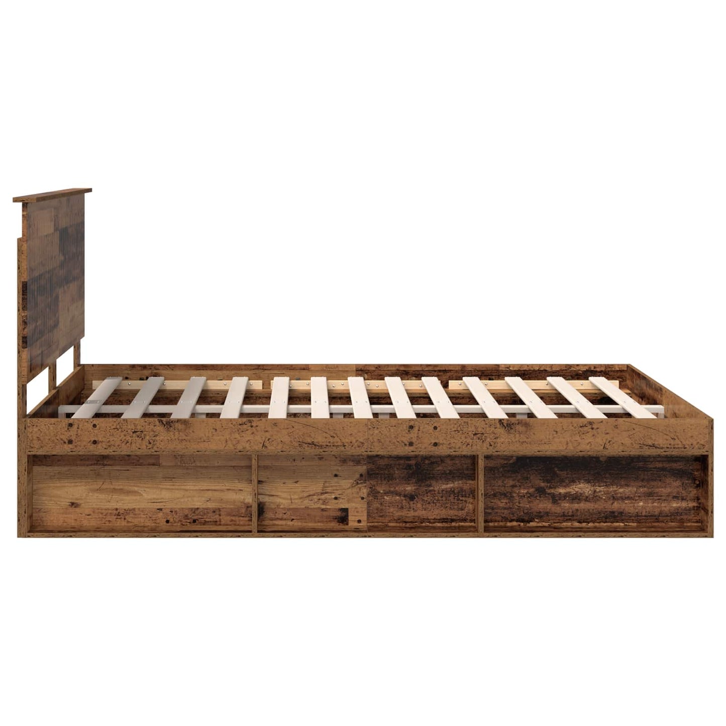 Bed Frame with Headboard Old Wood 150 x 200 cm Solid Pine Wood