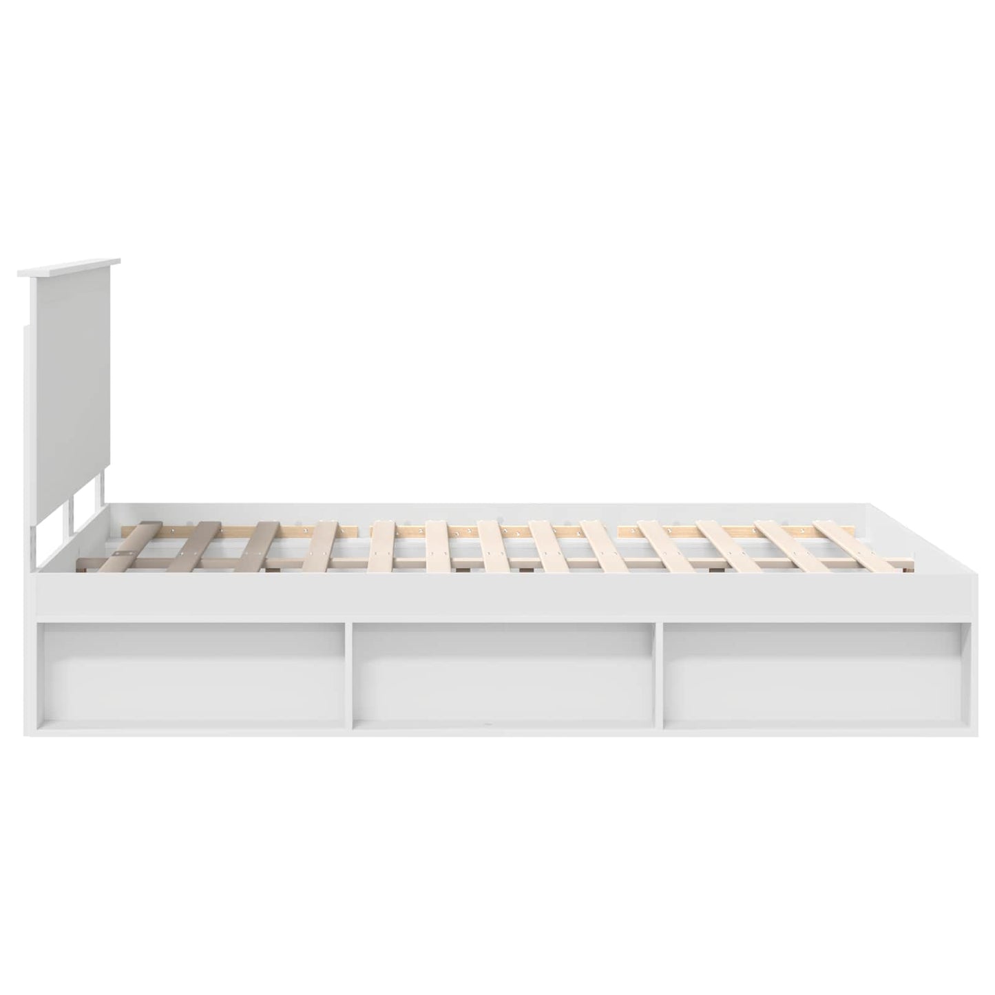 Bed Frame with Headboard White 140 x 200 cm Solid Pine Wood