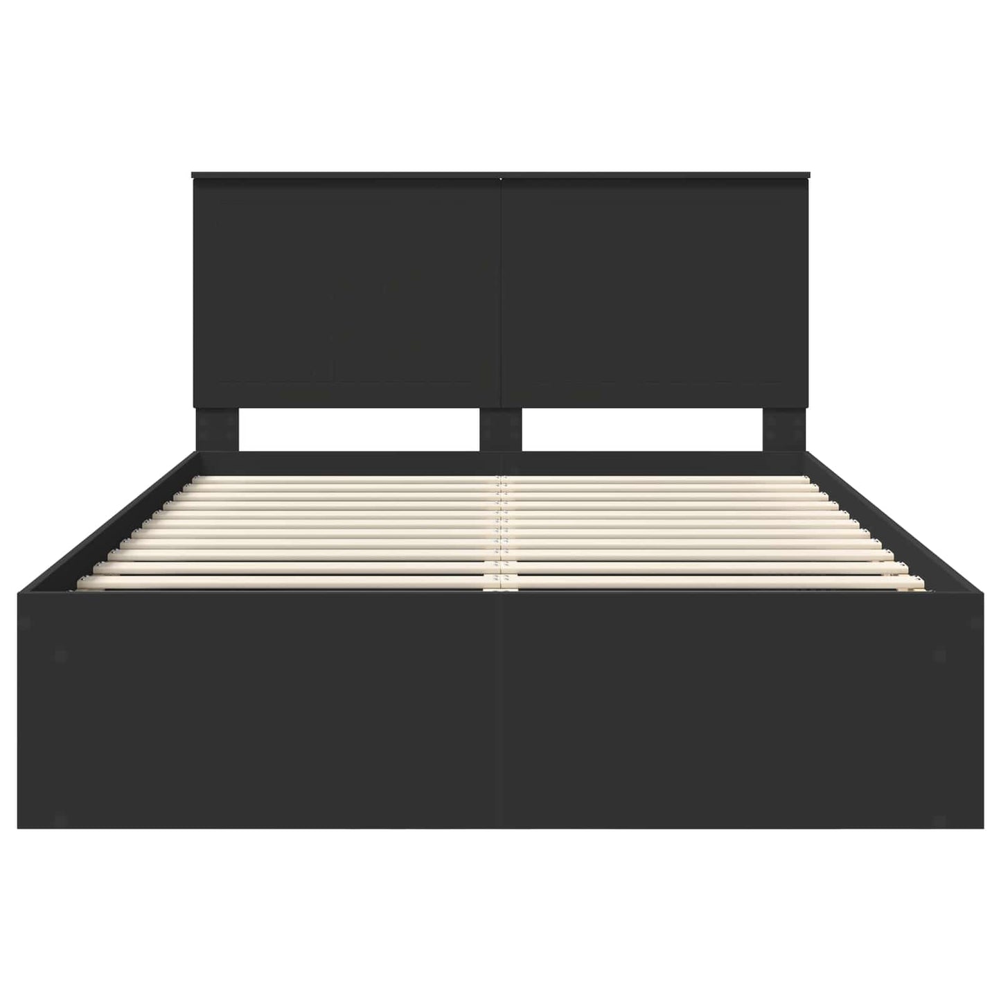Bed Frame with Headboard Black 140 x 200 cm Solid Pine Wood