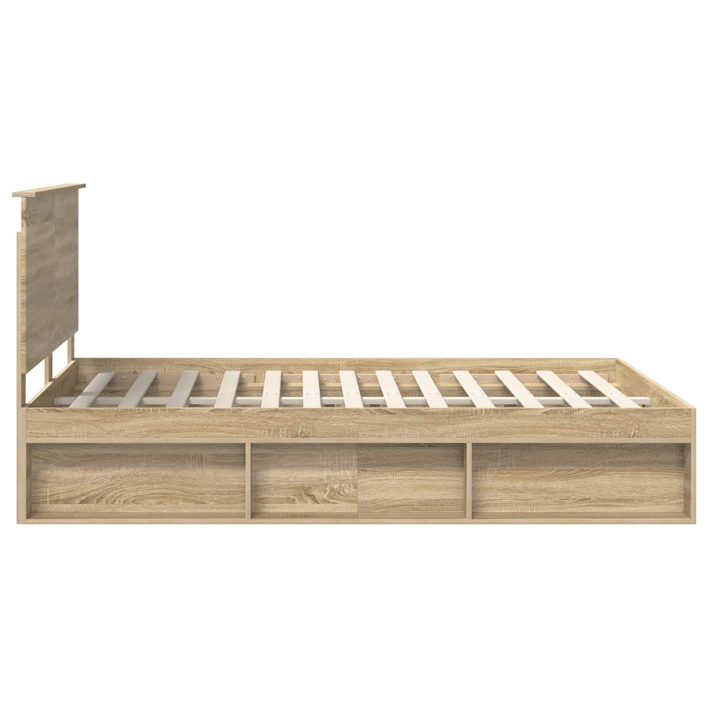 Bed Frame with Headboard Sonoma 140 x 200 cm Solid Pine Wood