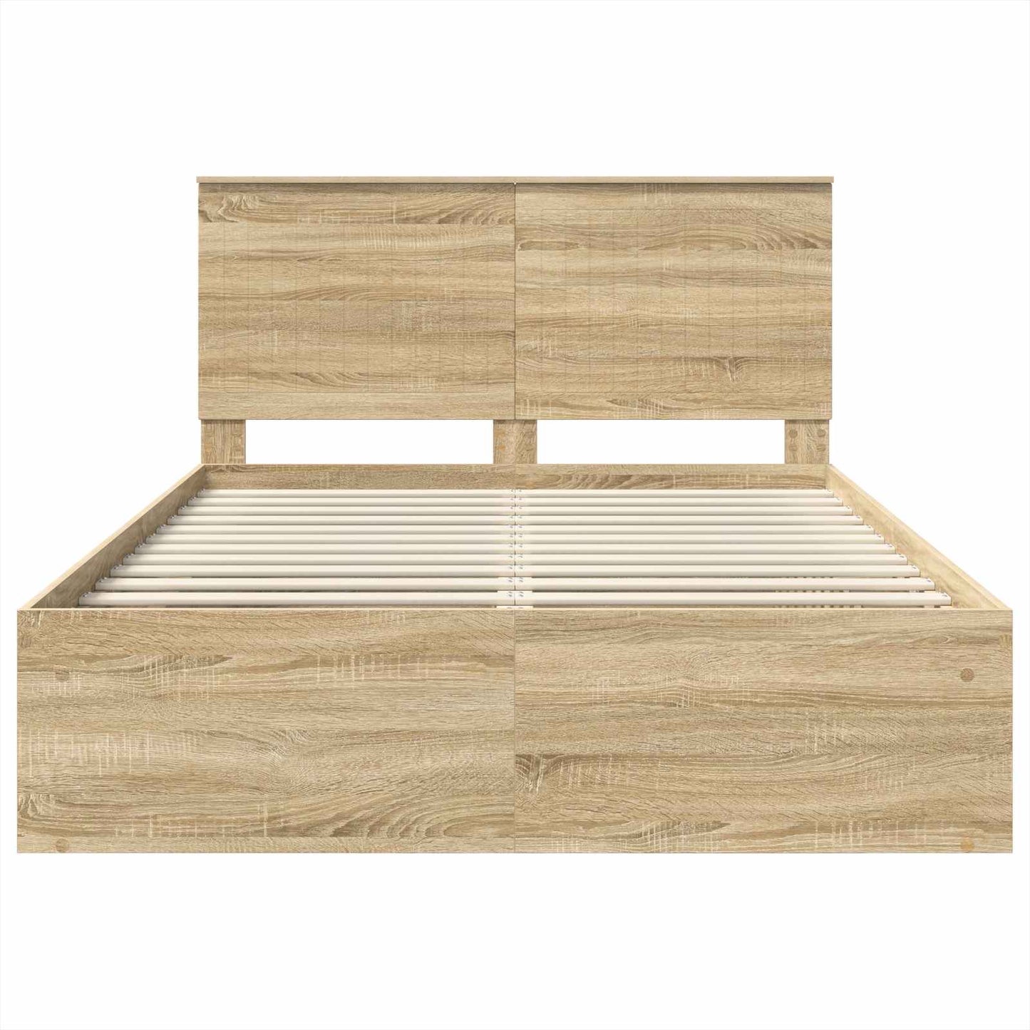 Bed Frame with Headboard Sonoma 140 x 190 cm Solid Pine Wood