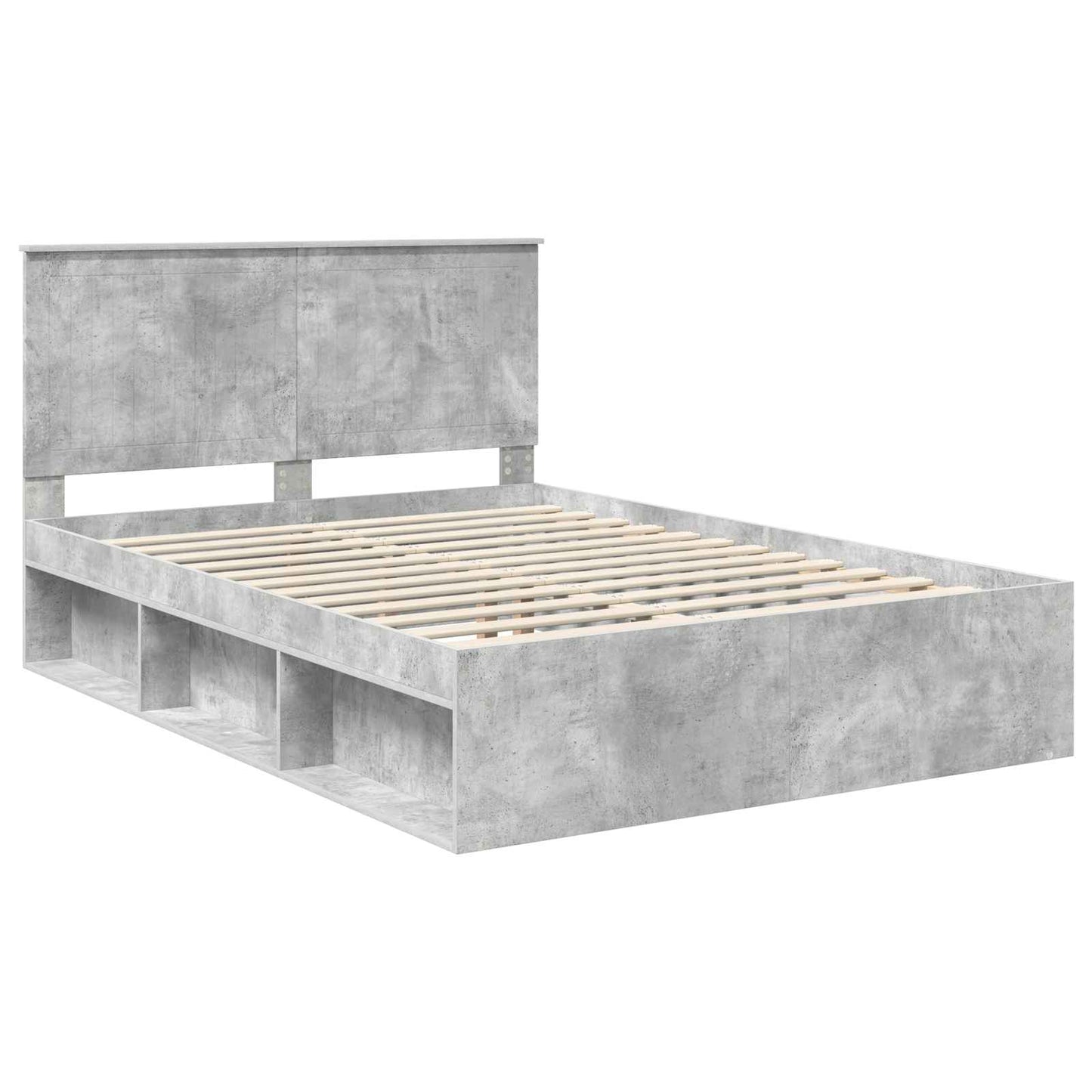 Bed Frame with Headboard Concerte 140 x 190 cm Solid Pine Wood