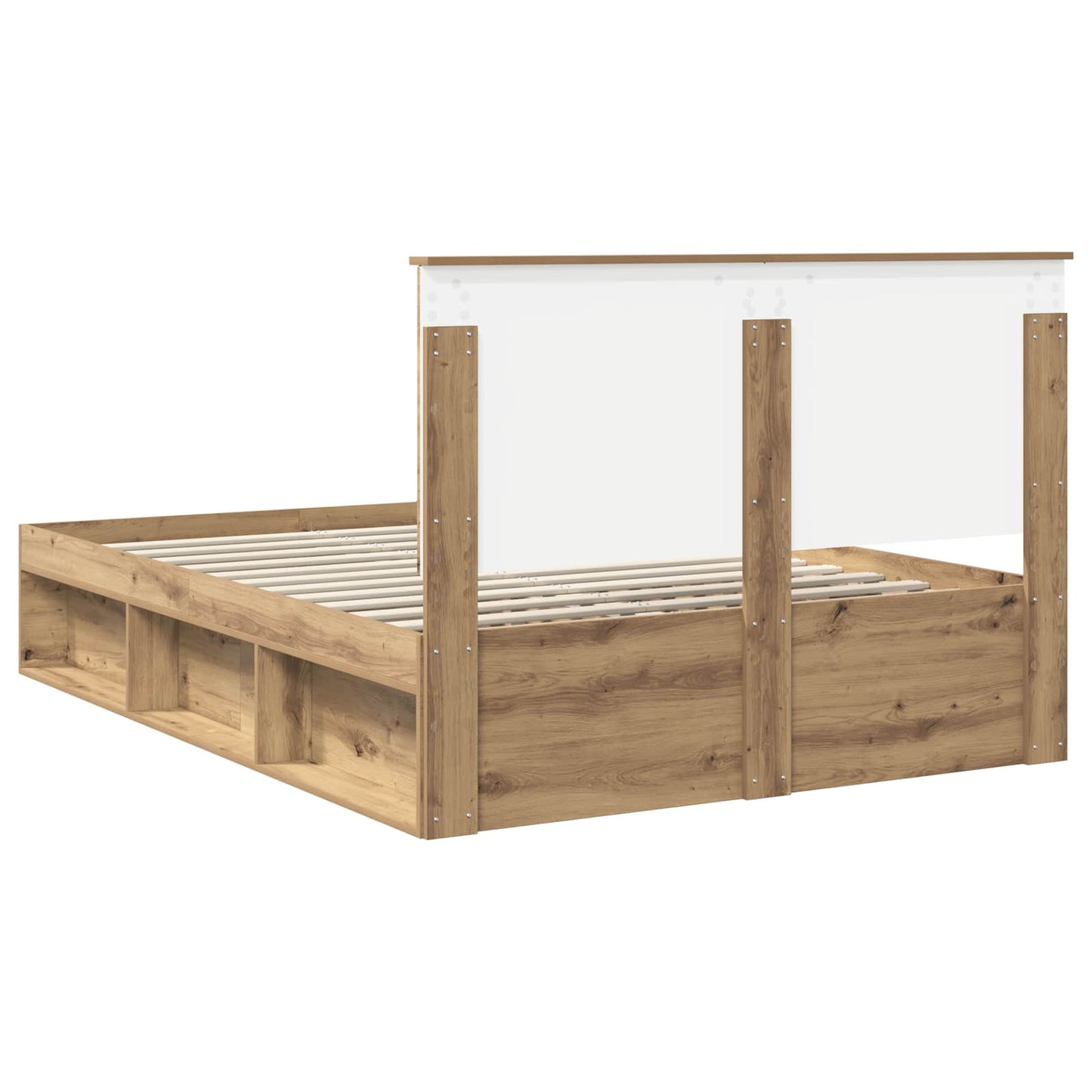 Bed Frame Artisian Oak 140 x 190 cm Solid Pine Wood