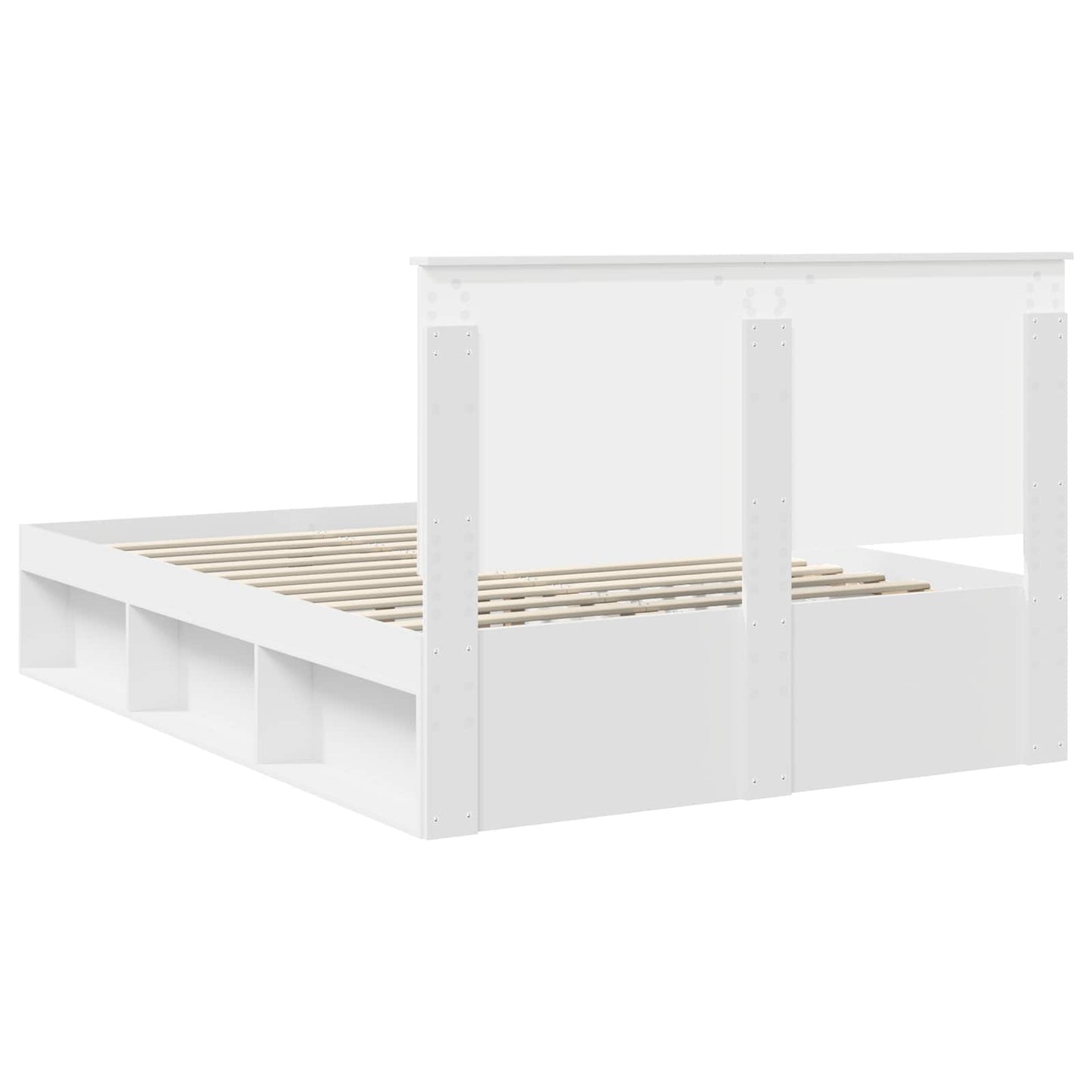 Bed Frame with Headboard White 135 x 190 cm Solid Pine Wood