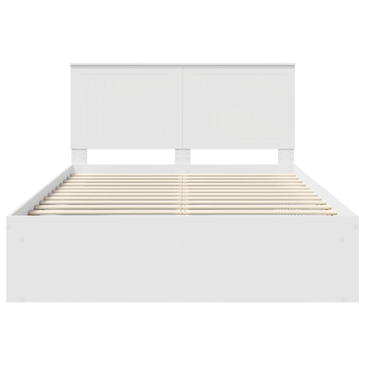 Bed Frame with Headboard White 135 x 190 cm Solid Pine Wood