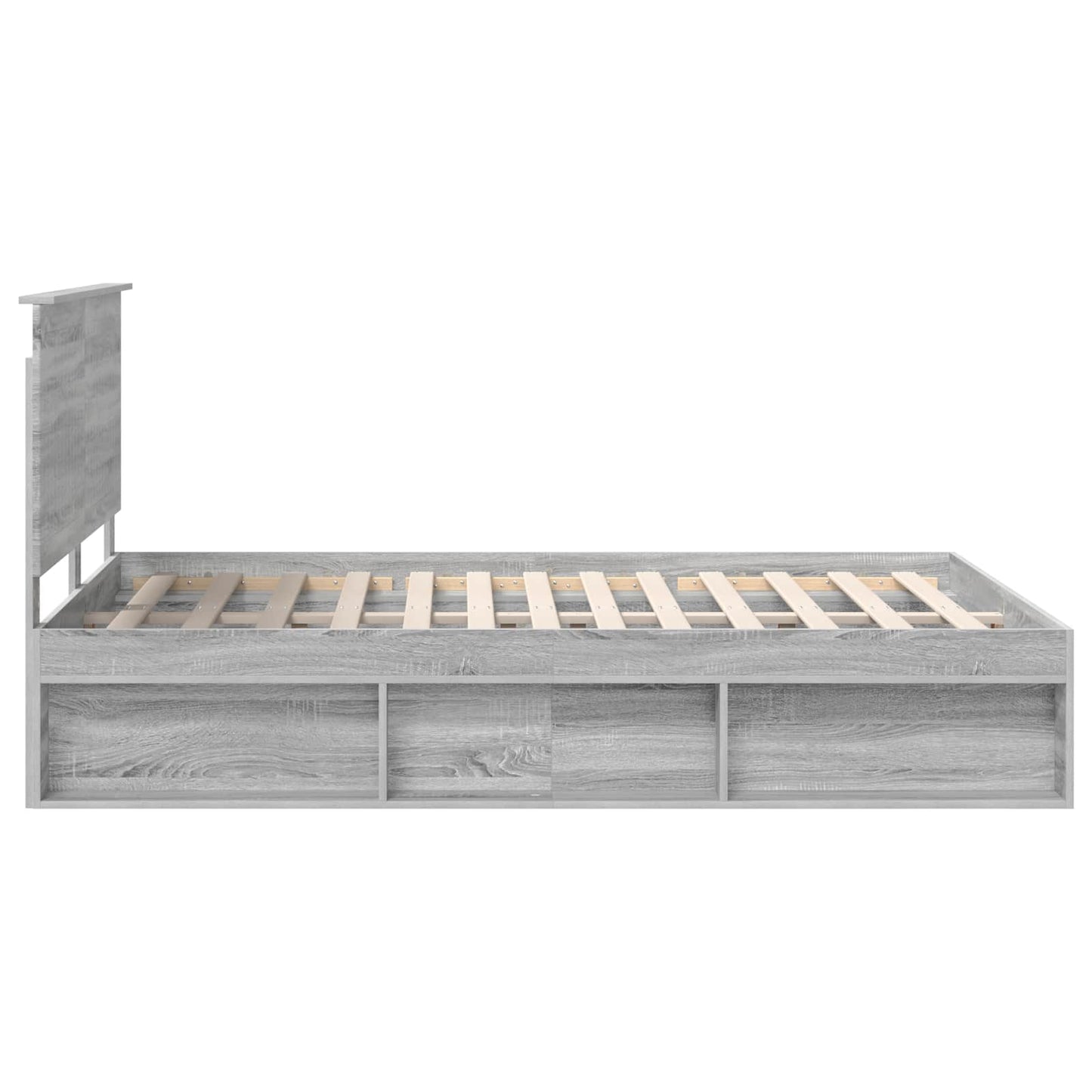 Bed Frame Grey Sonoma 135 x 190 cm Solid Pine Wood