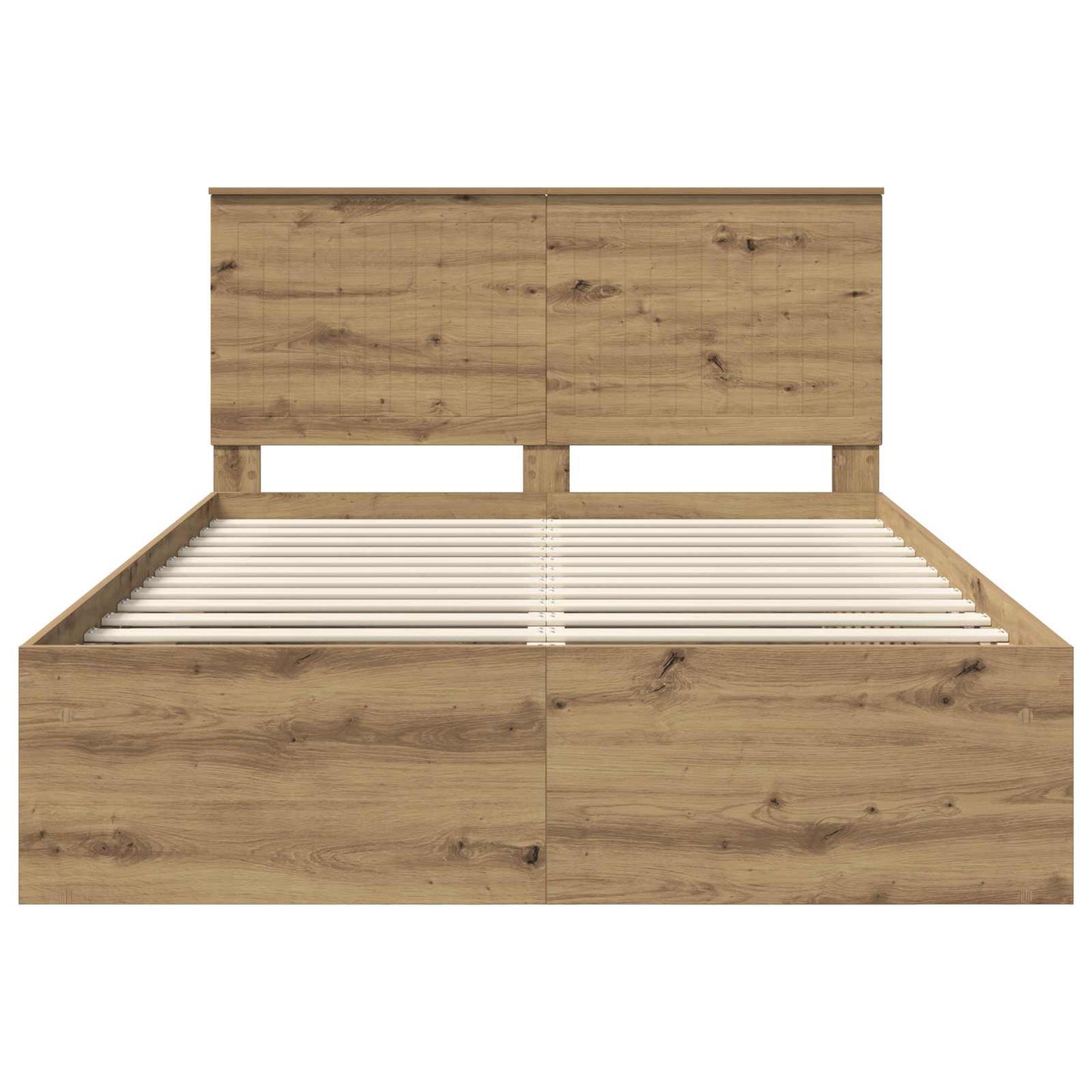Bed Frame Artisian Oak 135 x 190 cm Solid Pine Wood
